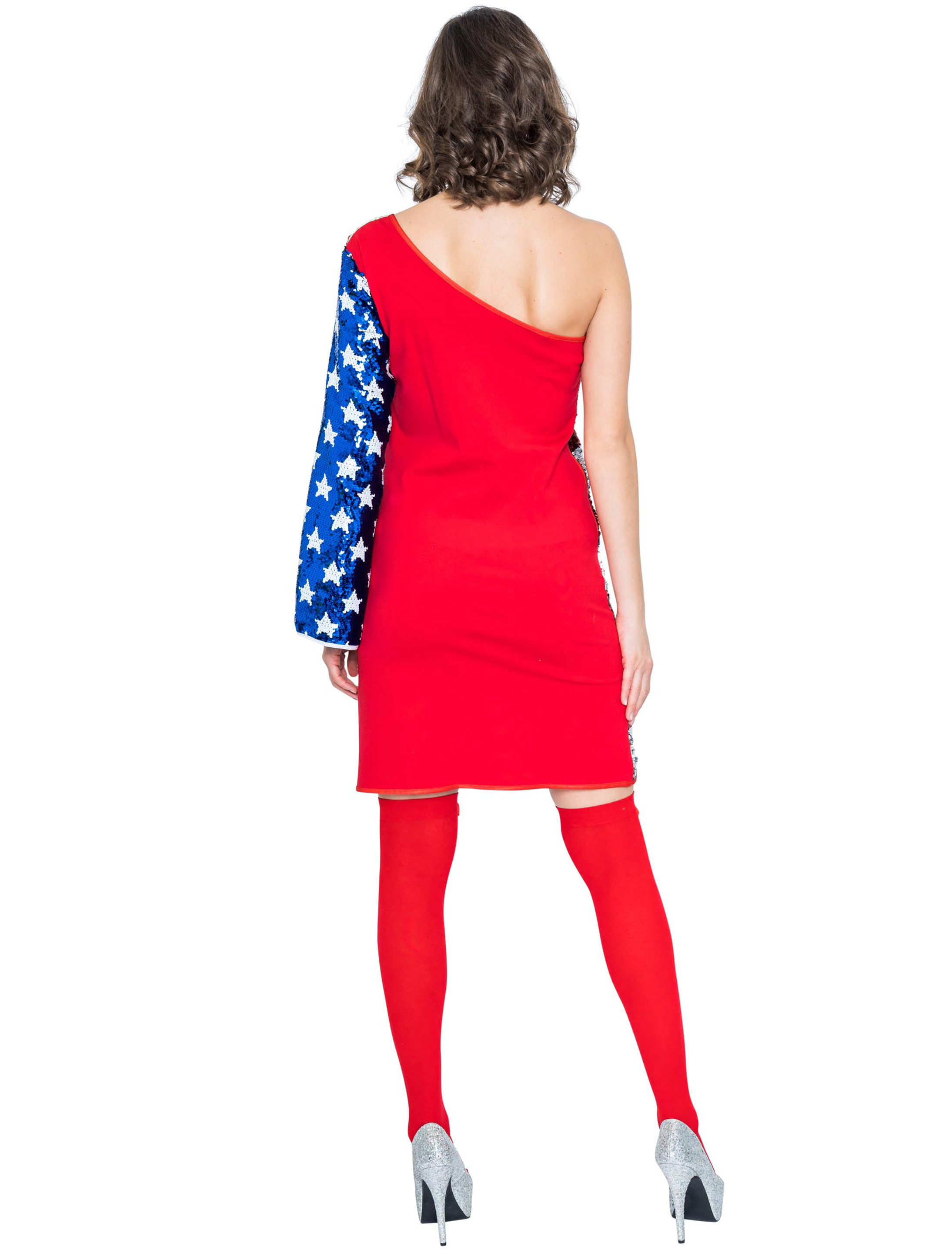 Kleid USA Ein-Schulter Damen rot/weiß/blau XL Kleid USA Ein-Schulter Damen rot/weiß/blau XL