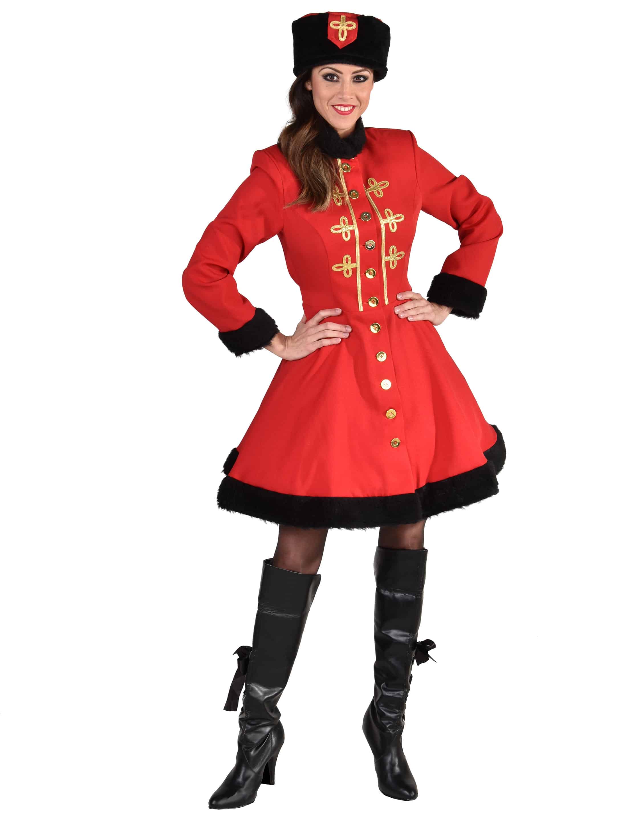 Uniform Kleid Dame schwarz/rot L