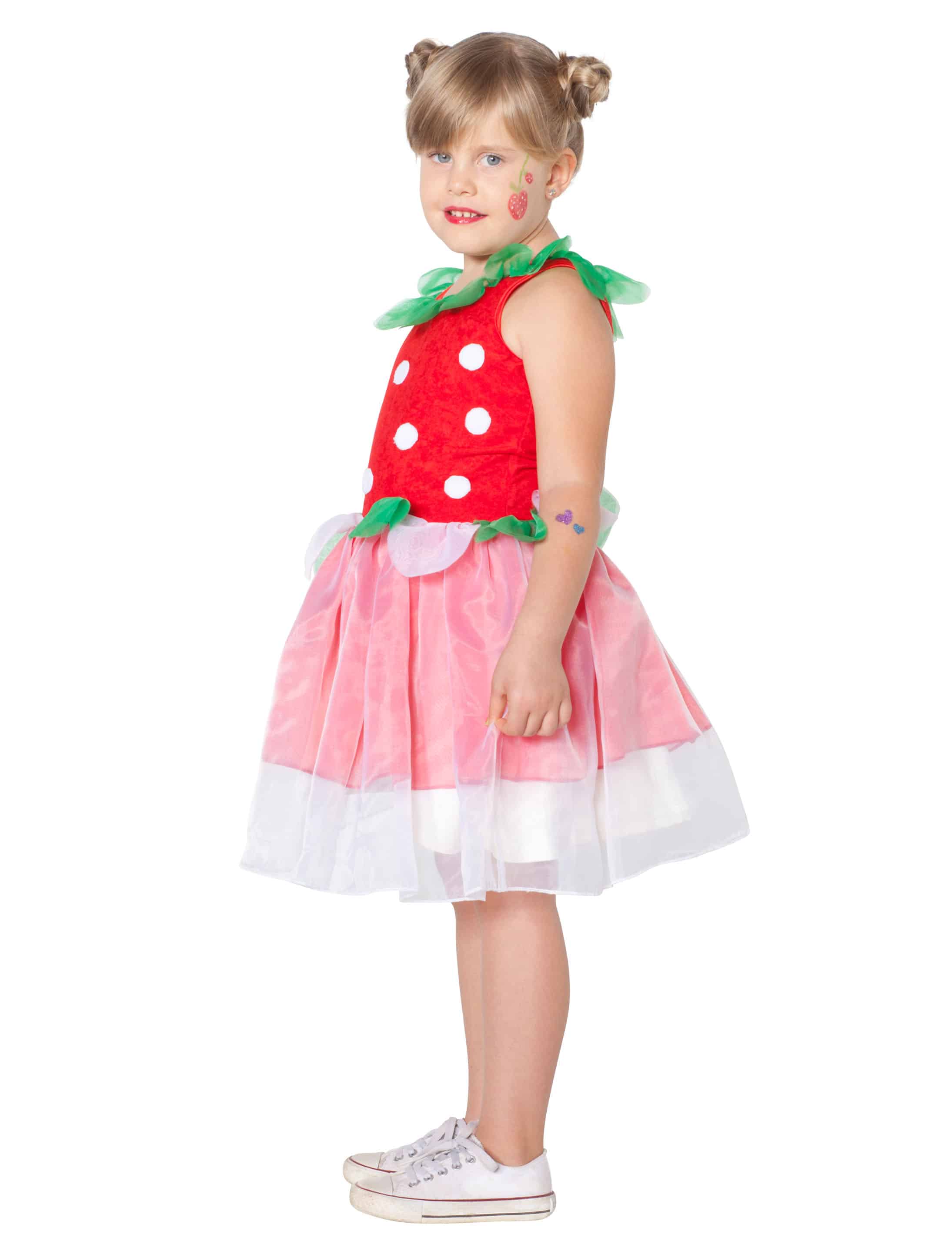 Kleid Erdbeere Kinder rot 140