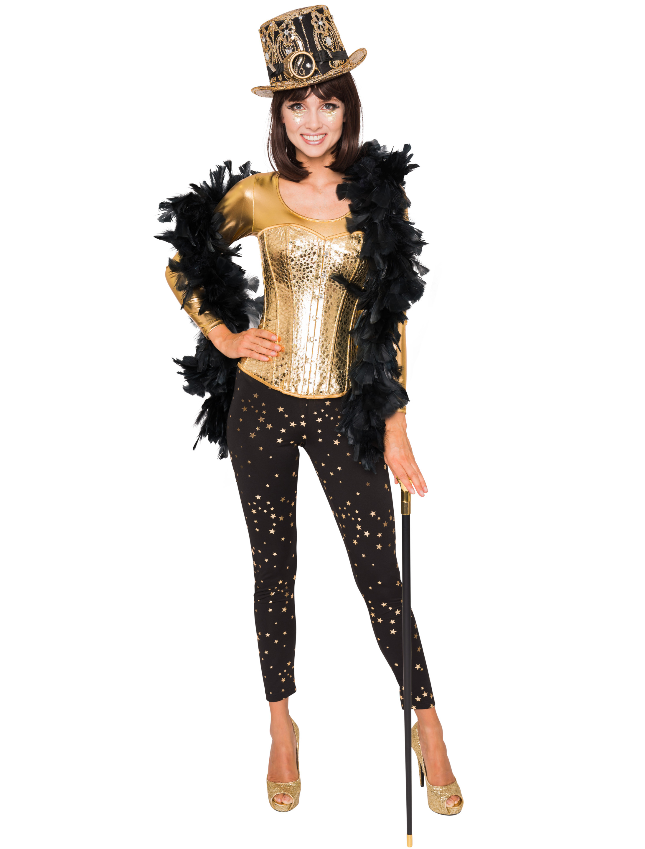 Leggings mit goldenen Sternen schwarz/gold L/XL