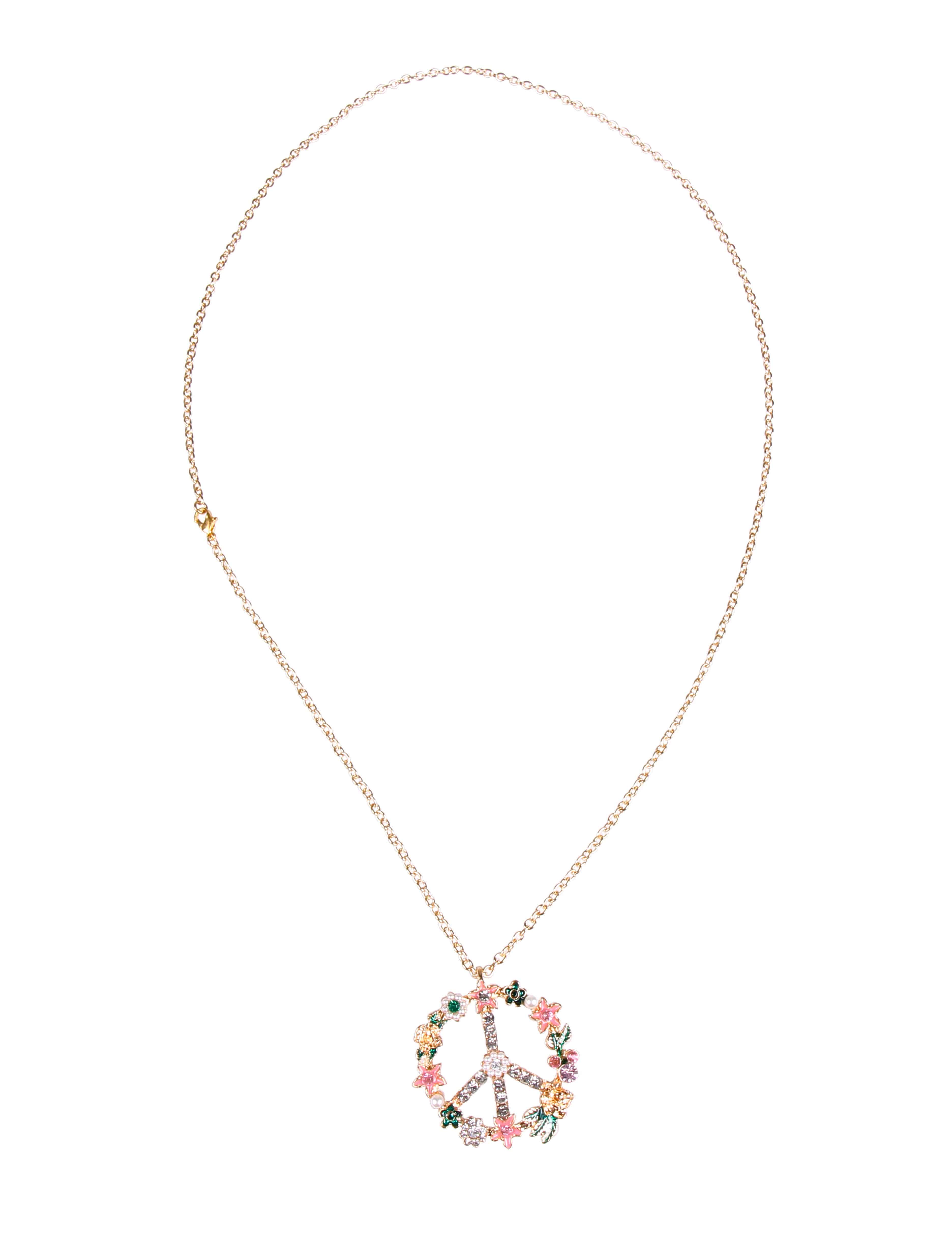 Halskette Peace de luxe mit Strass & Perlen
