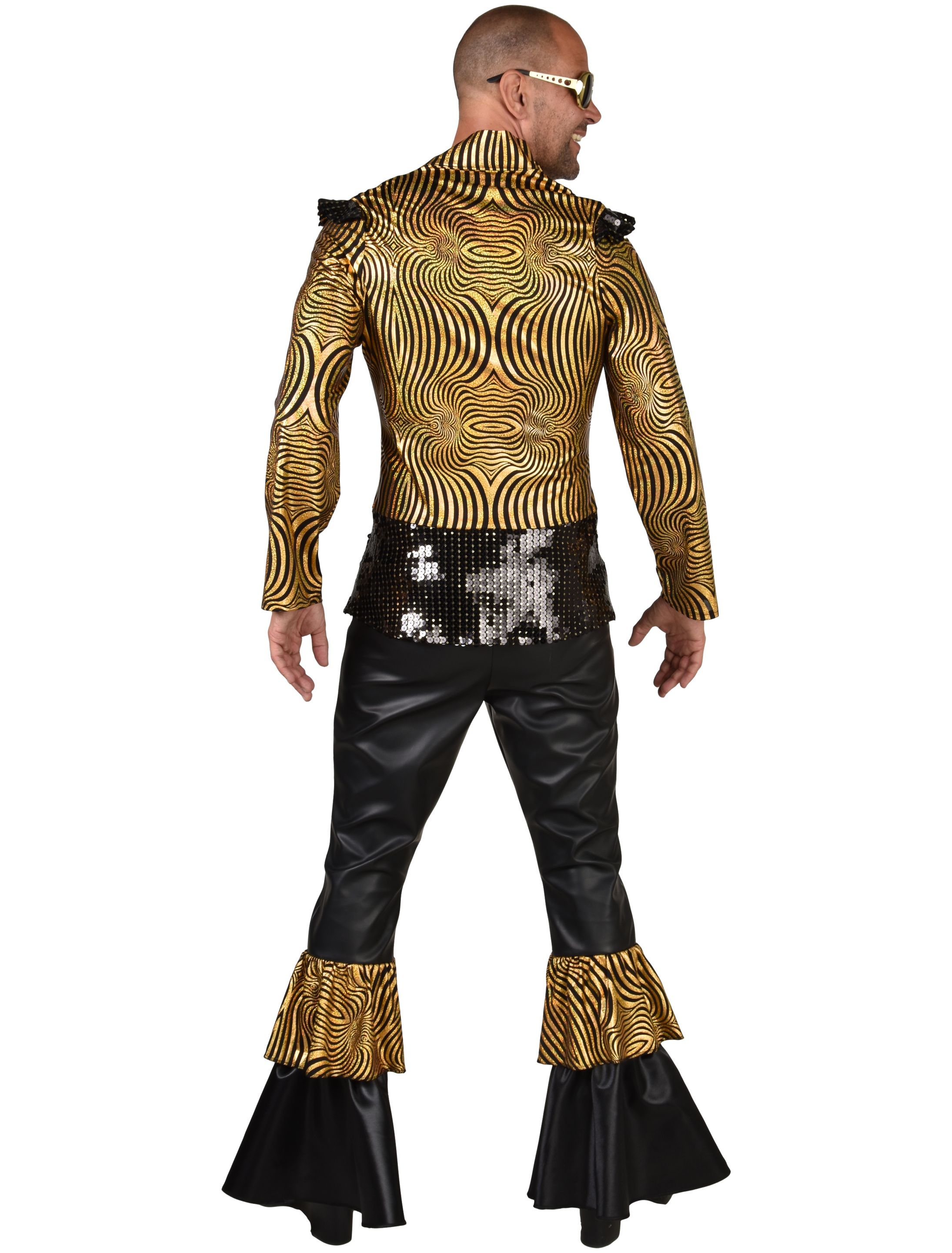 Kostüm Disco King Herren schwarz/gold 2XL Kostüm Disco King Herren schwarz/gold 2XL