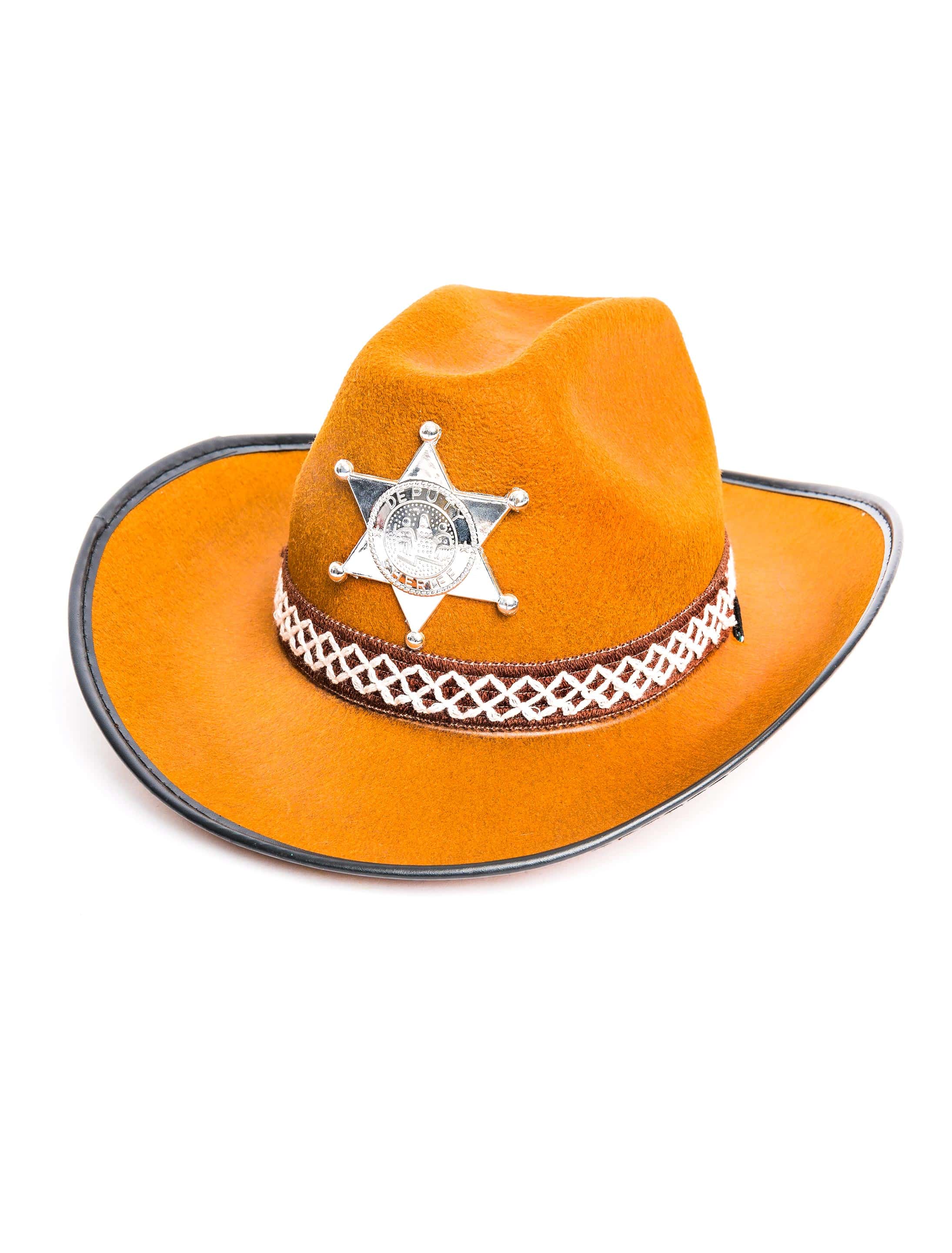 Cowboyhut Sheriff mit Stern braun Kinder