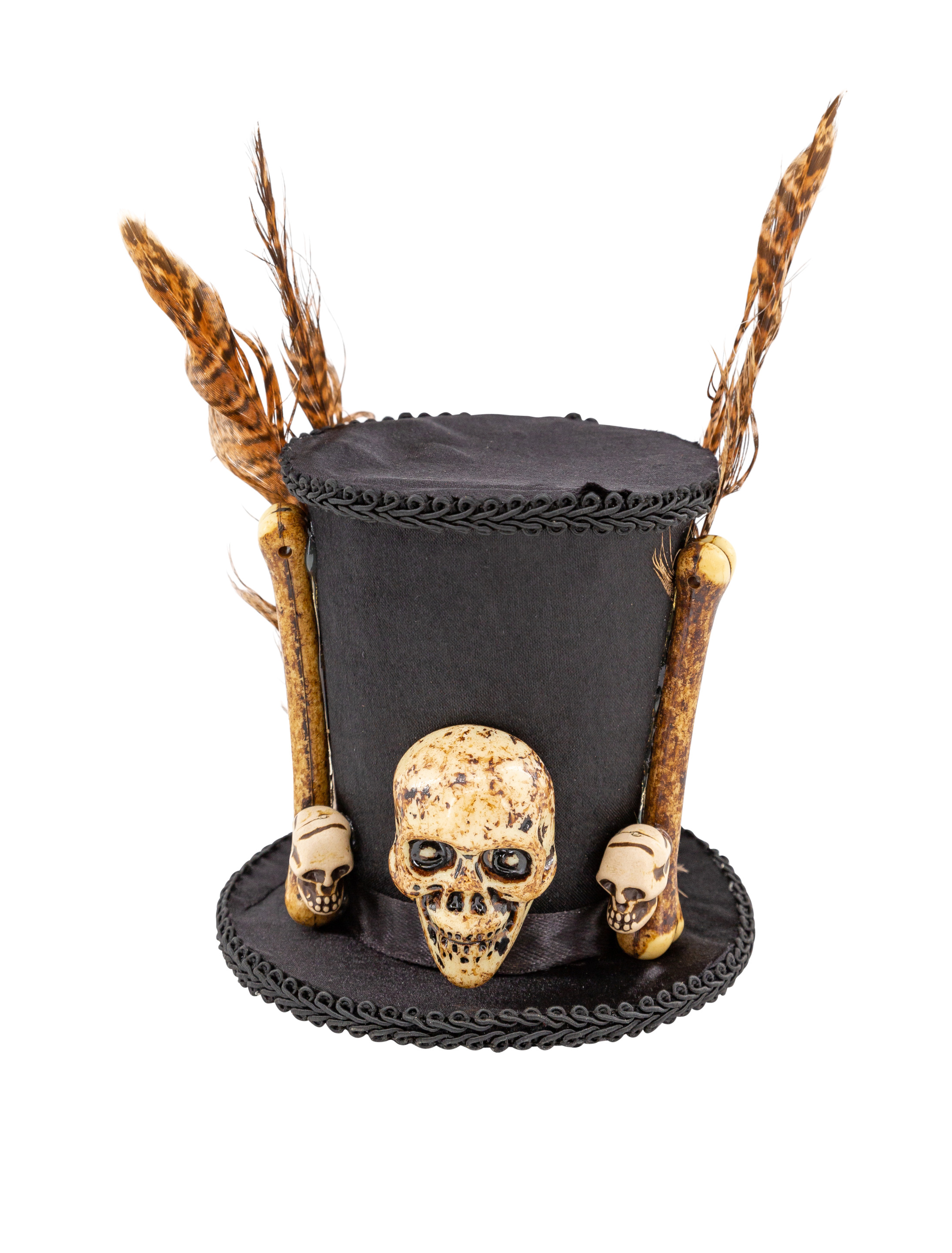 Mini Zylinder mit Totenkopf und Haarspange