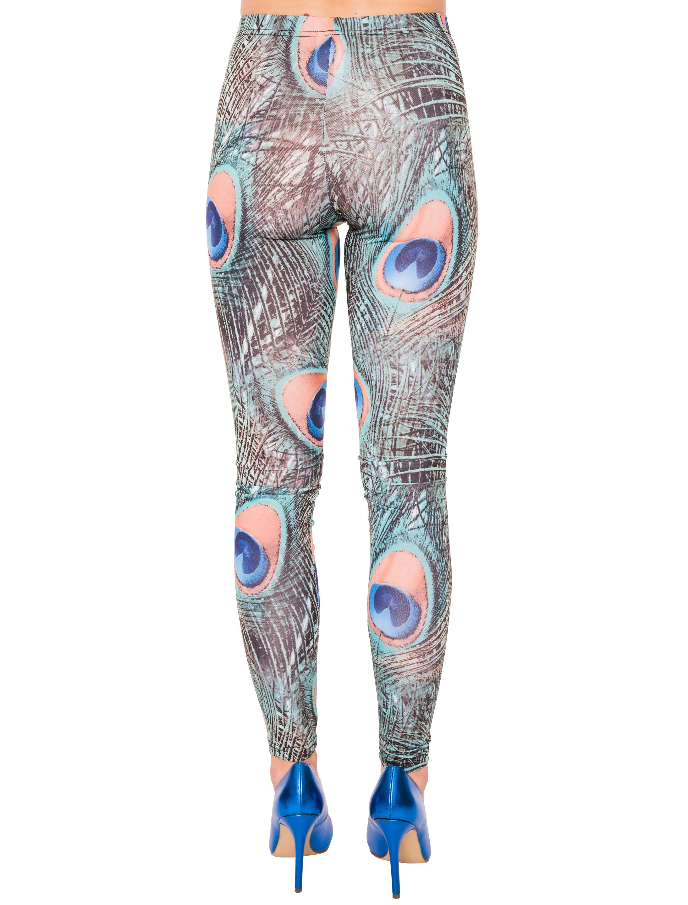 Leggings Pfau türkis/braun L/XL Leggings Pfau türkis/braun L/XL