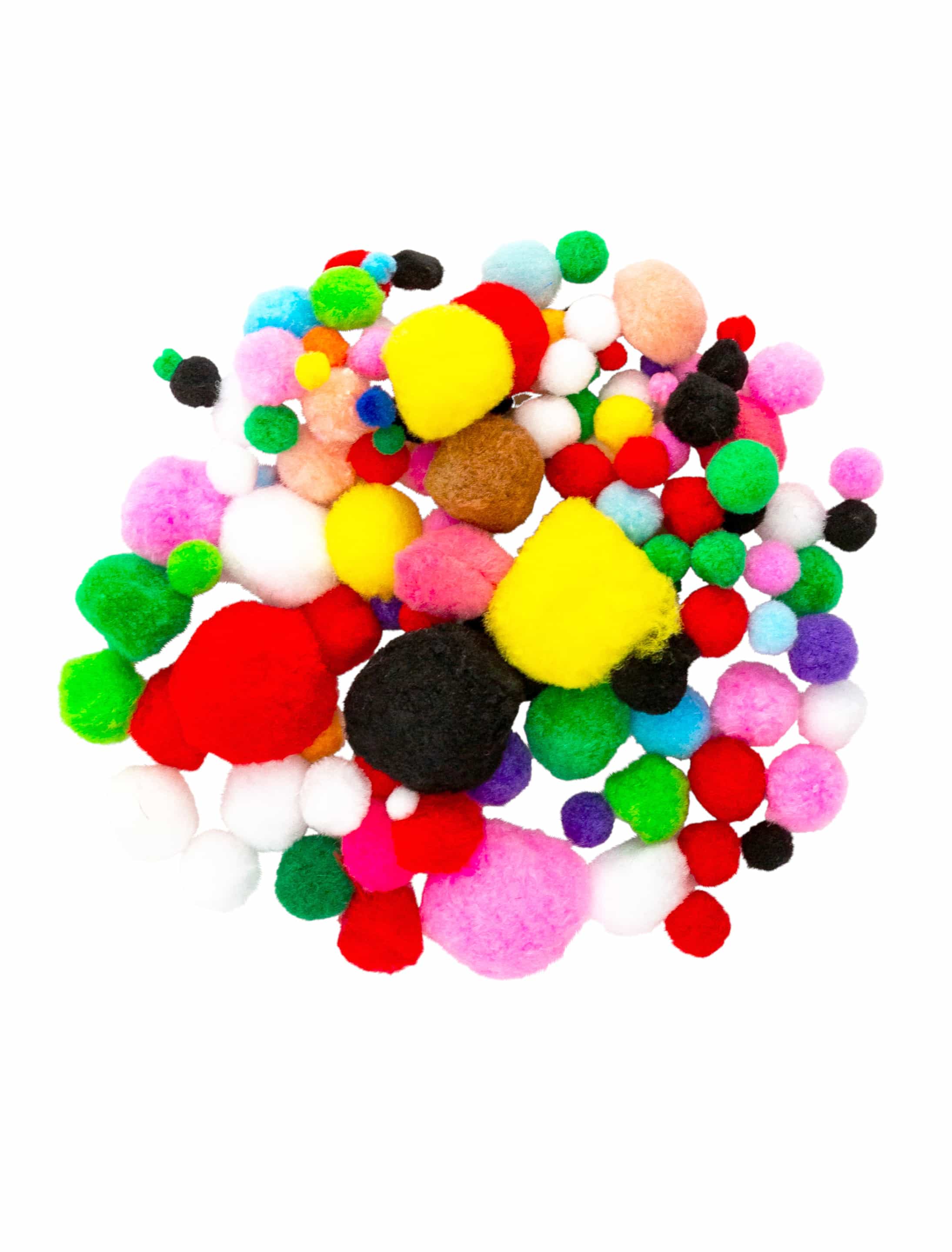 Pompons 200 Stk. rot/weiß
