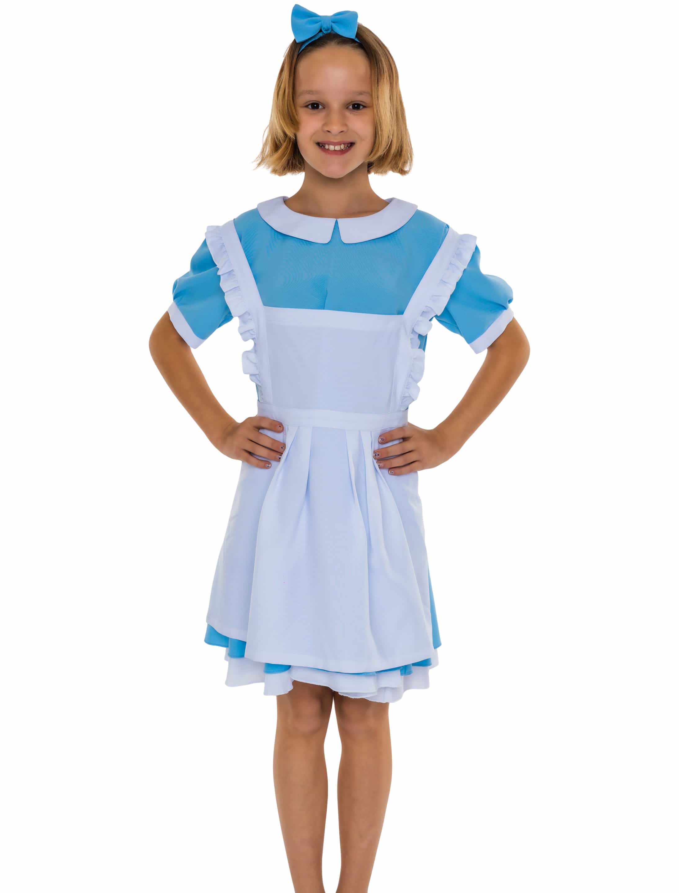 Kleid Alice Kinder blau/weiß 140