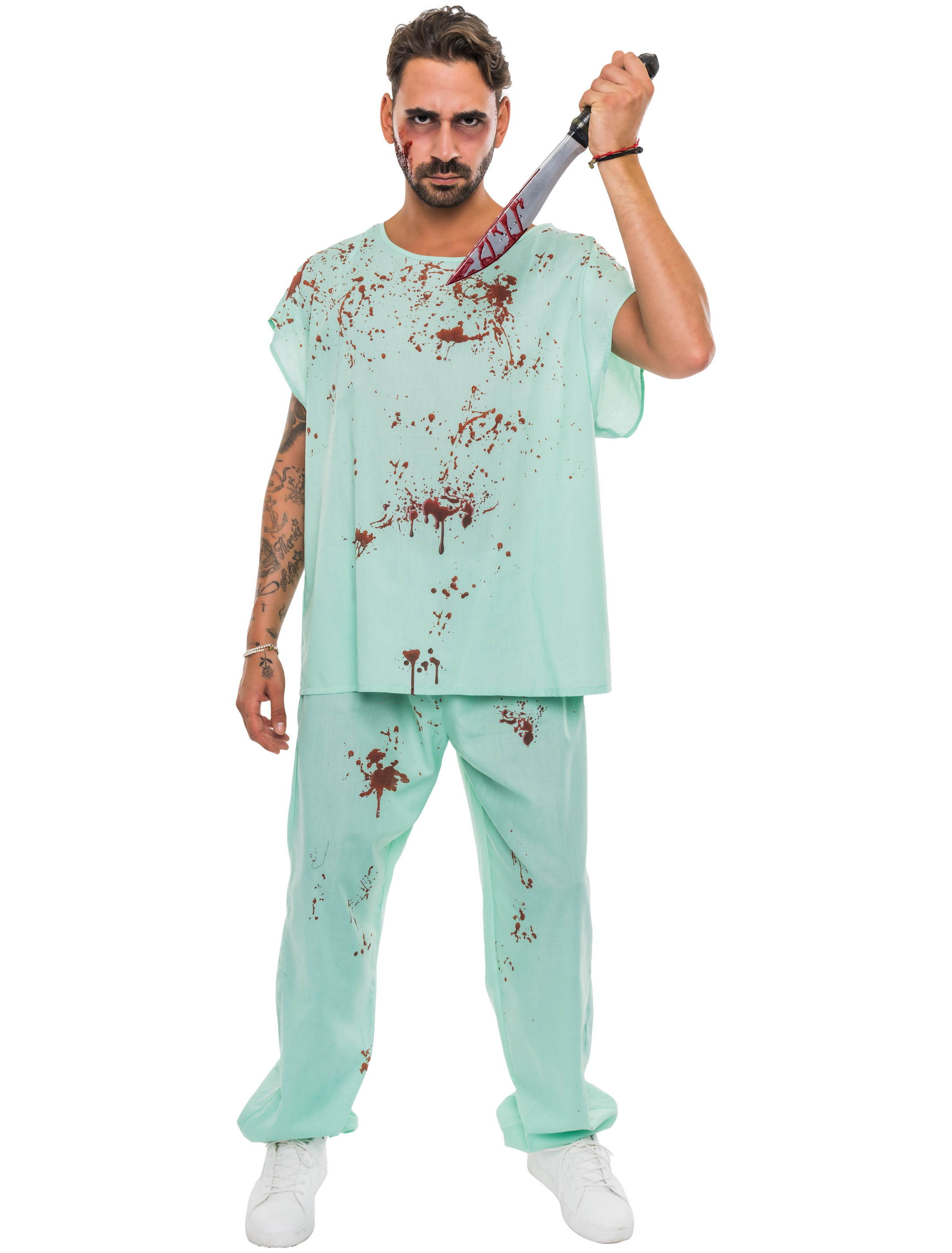 Chirurg blutig 2-tlg. Herren grün L-XL