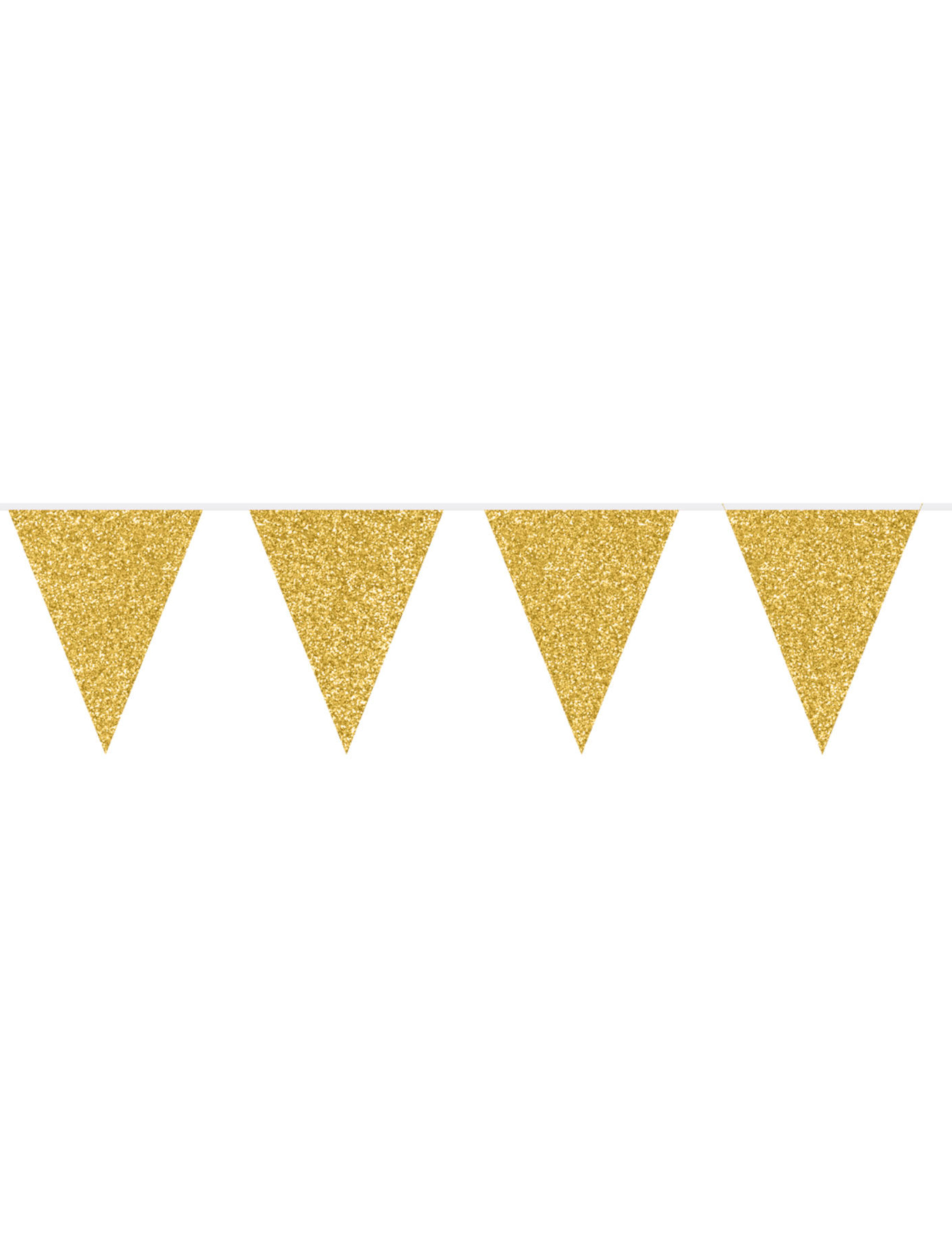 Wimpelkette Glitter gold 6m
