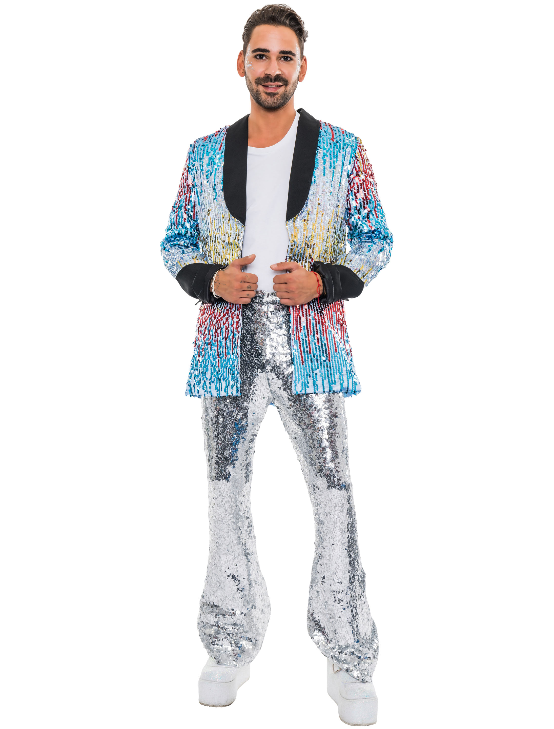 NEU Herren-Kostüm Pailletten-Jacke Gold - Verschiedene Größen - Festival, Club & Disco Kostüme & Zubehör Für Erwachsene Kostüme & Verkleiden Produkte