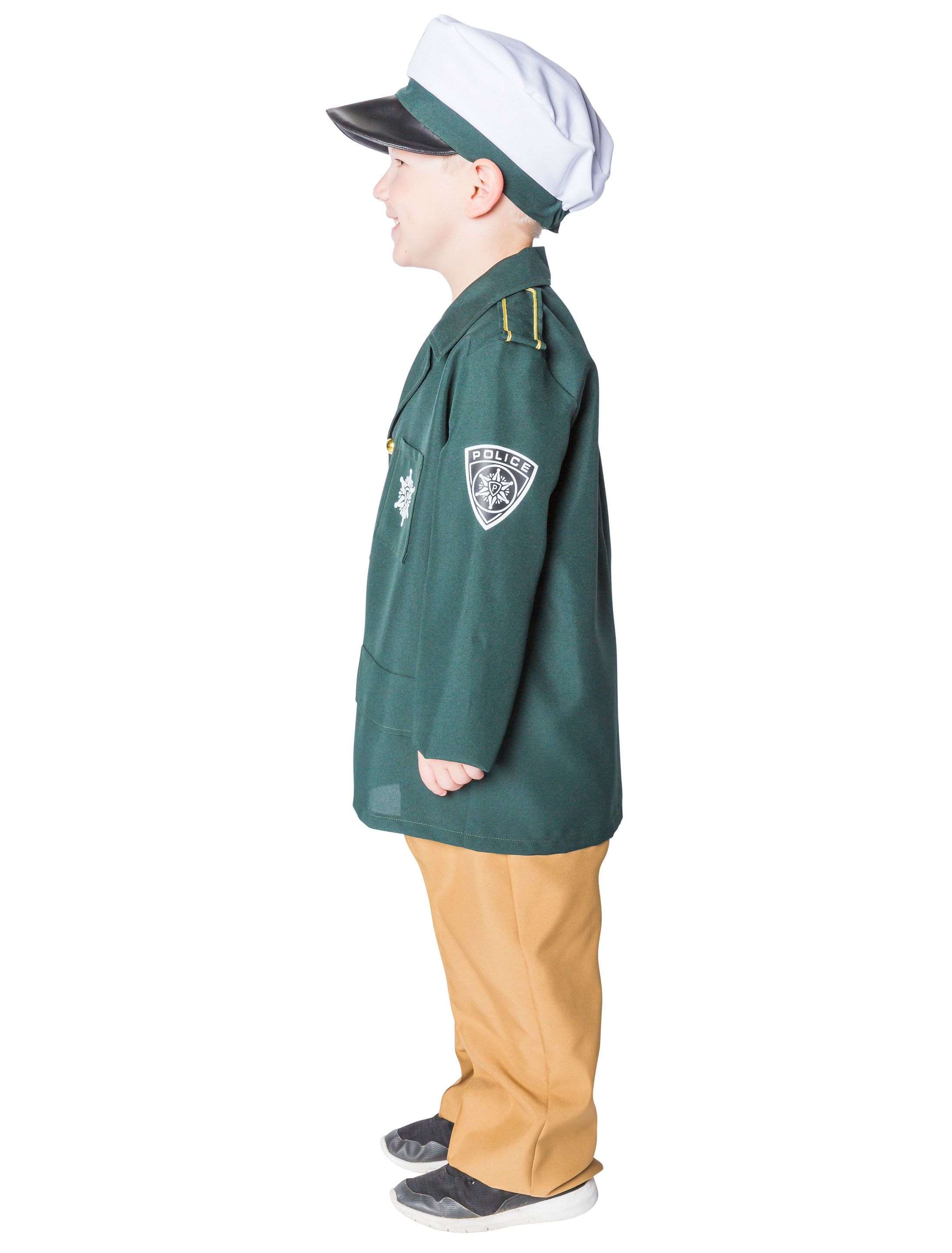 Polizist Kinder 3-tlg. grün 128 Polizist Kinder 3-tlg. grün 128
