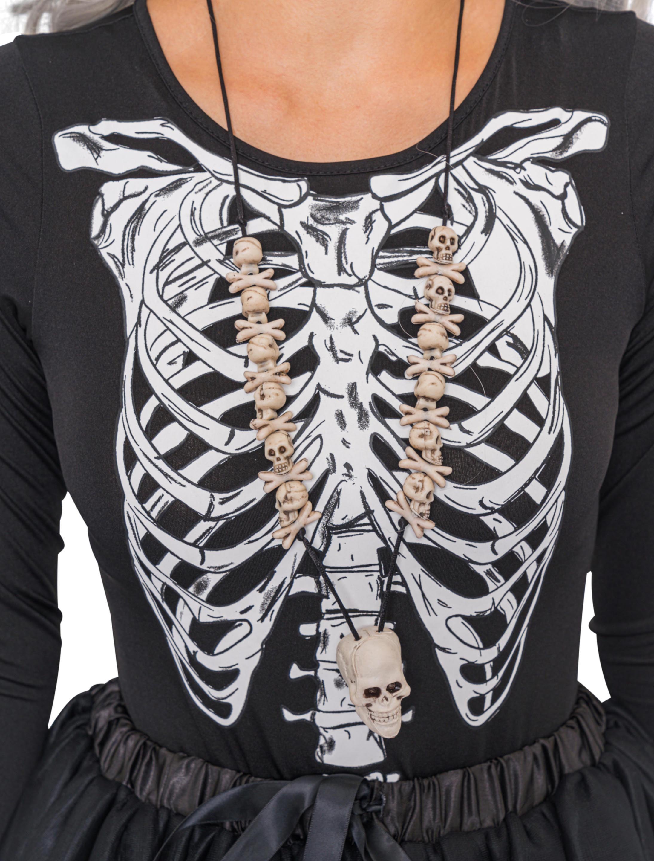 Halskette Kordel mit Schädel