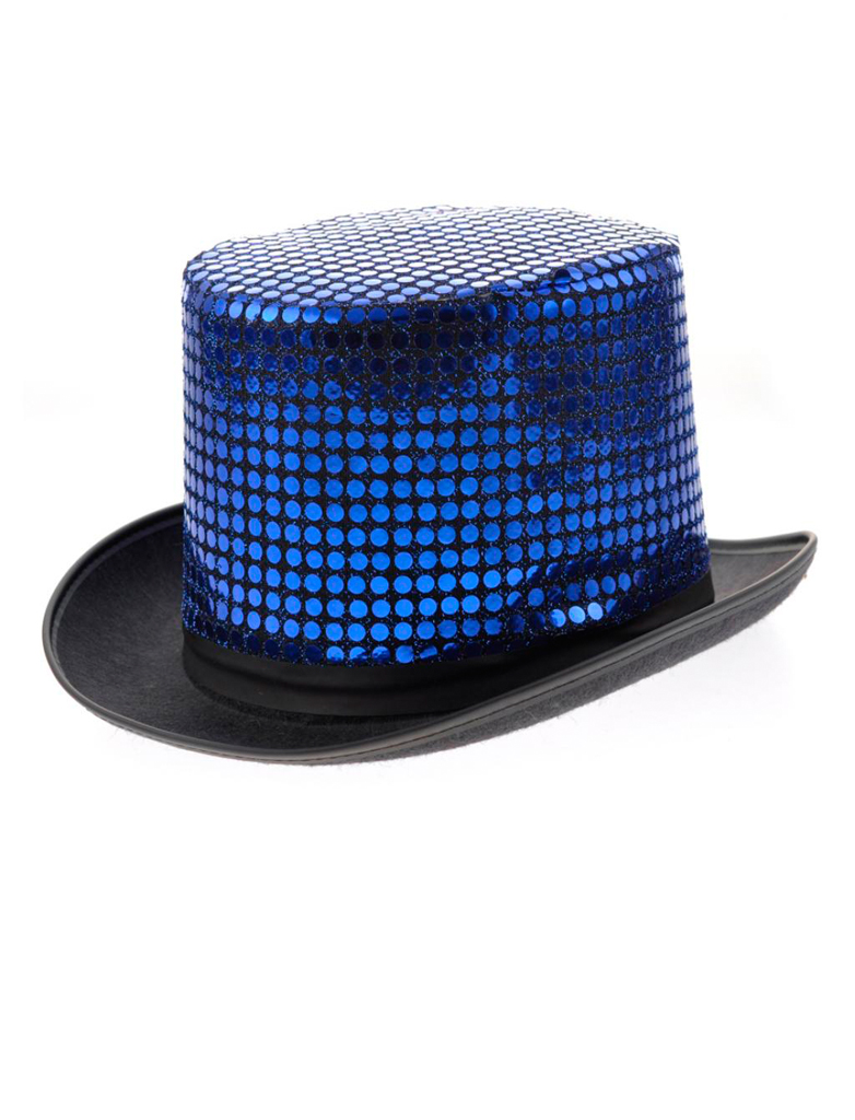 Zylinder Pailletten blau 58 Zylinder Pailletten blau 58