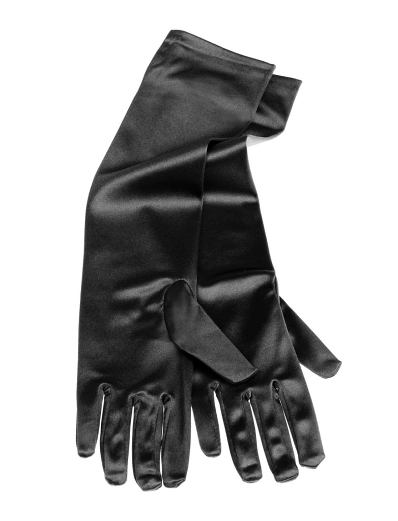 Handschuhe Satin 40cm schwarz