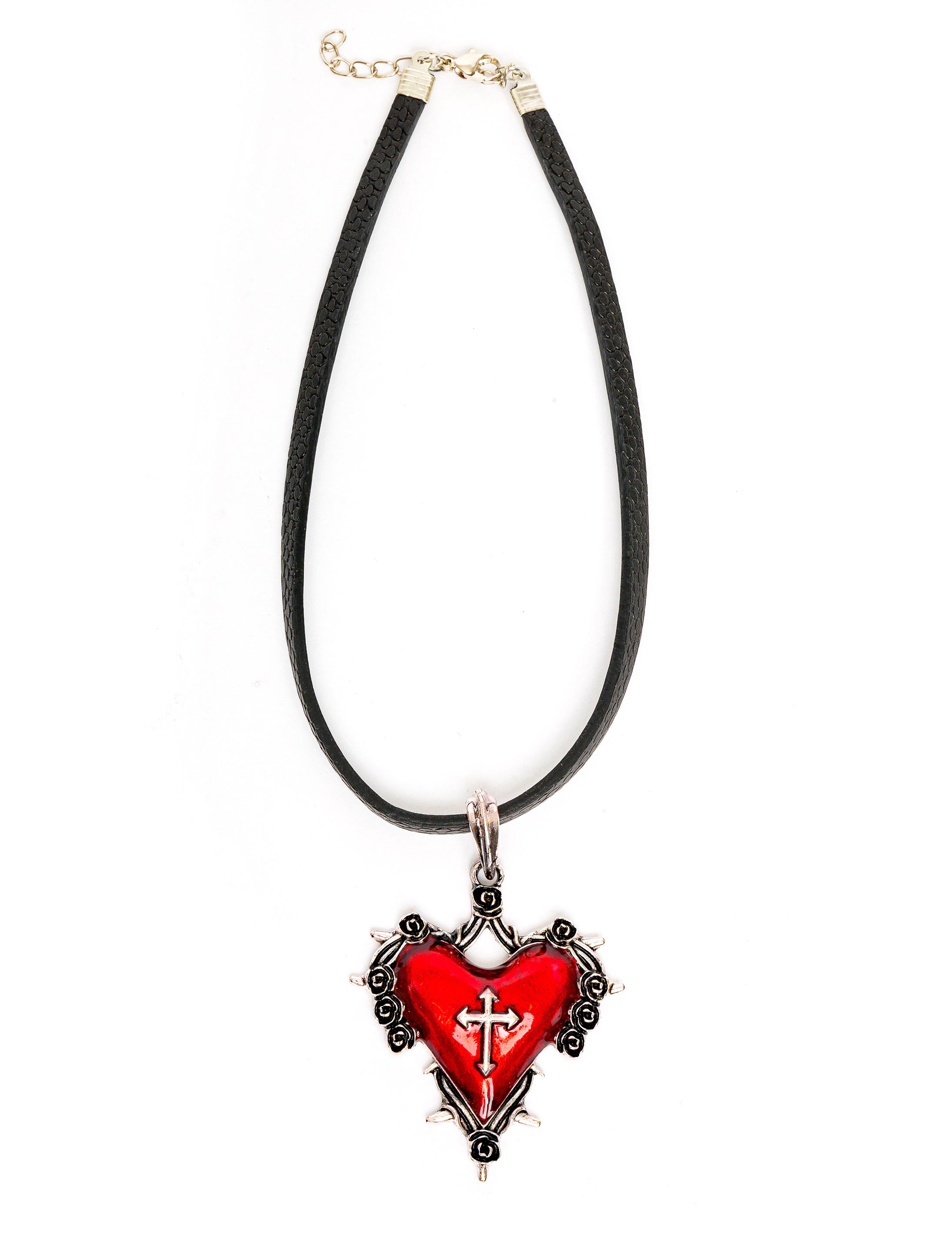 Halskette Herz mit Kreuz rot Halskette Herz mit Kreuz rot