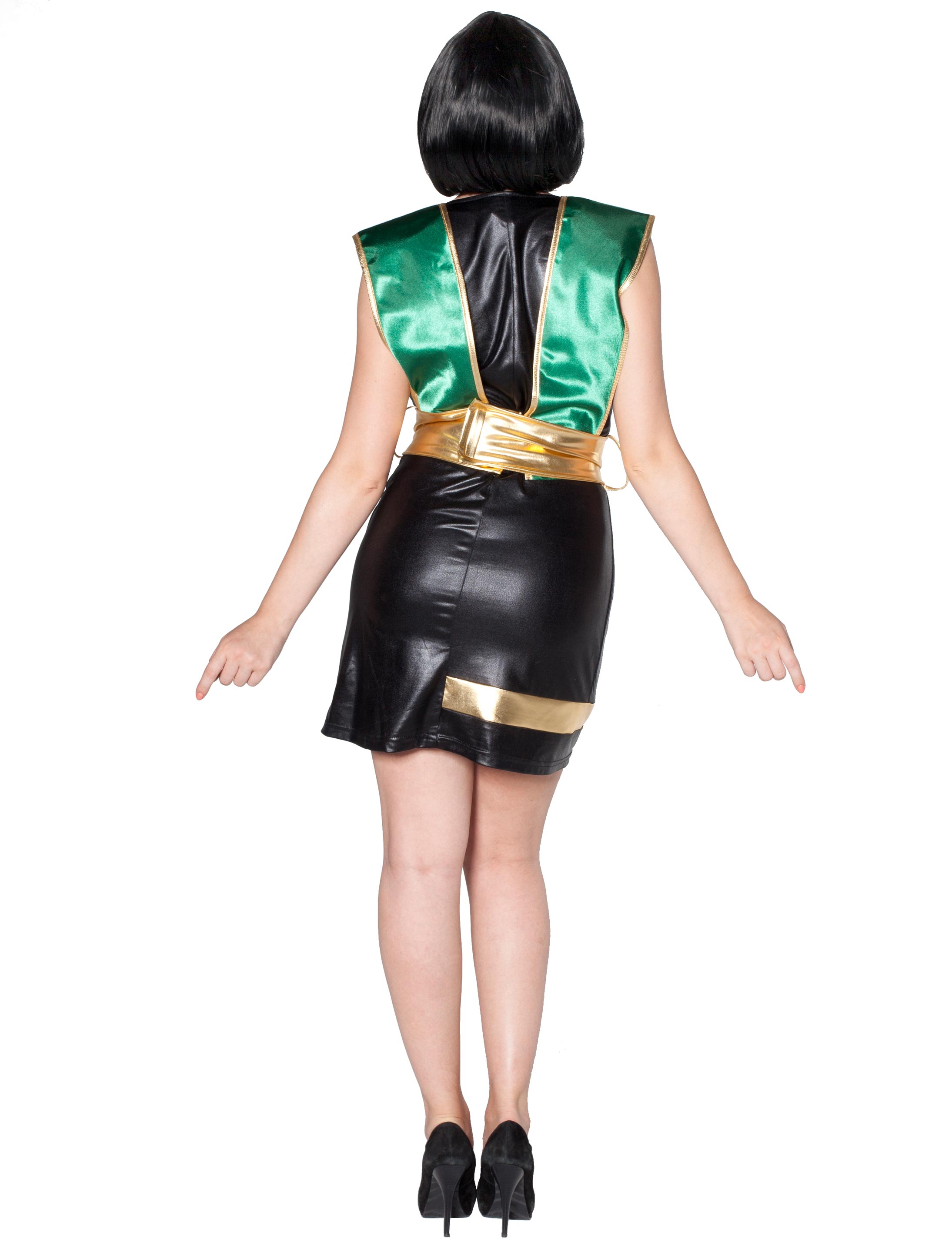 Kleid Ninja Dame 2-tlg. grün/schwarz 42