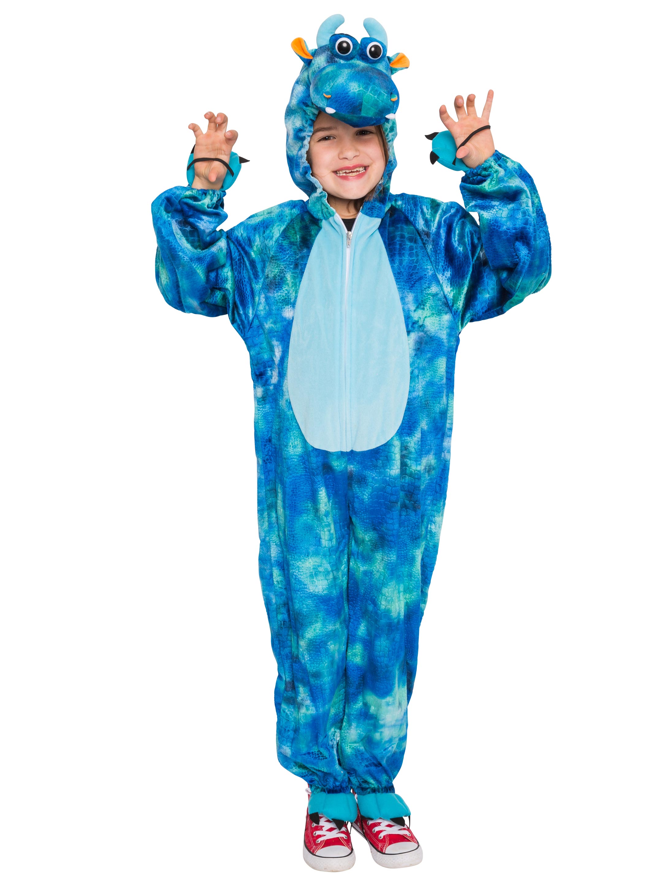 Overall Plüsch Drache Kinder blau 140-164 Overall Plüsch Drache Kinder blau 140-164