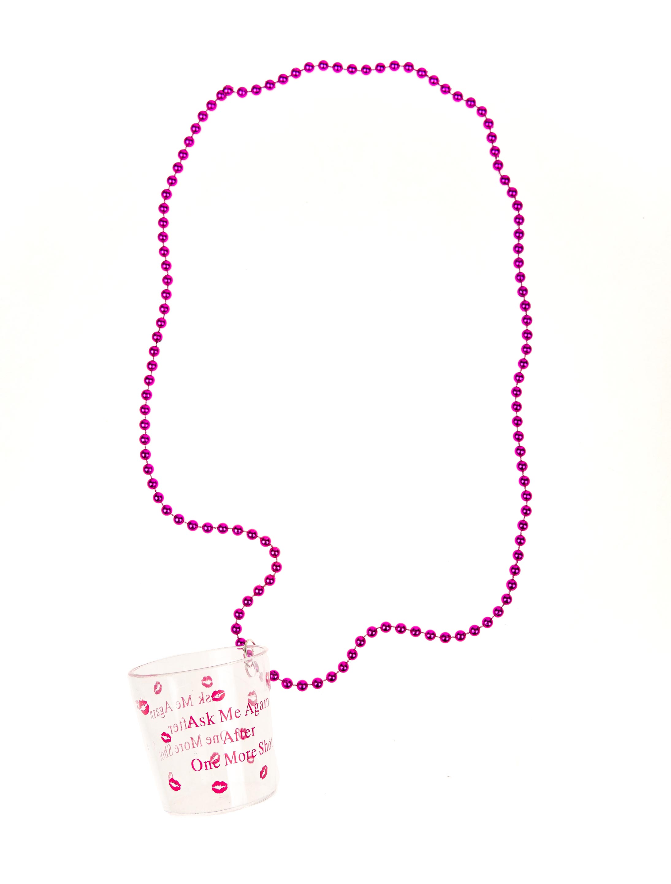 Halskette Plastik Glas pink