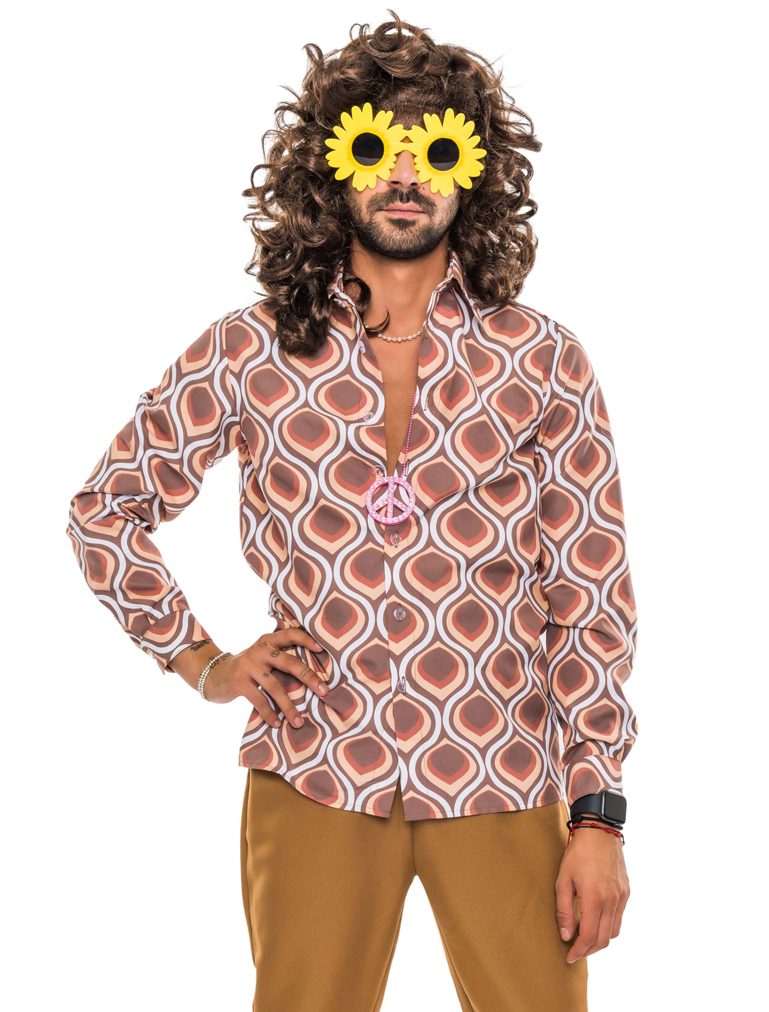 Hemd Hippie Herren braun S