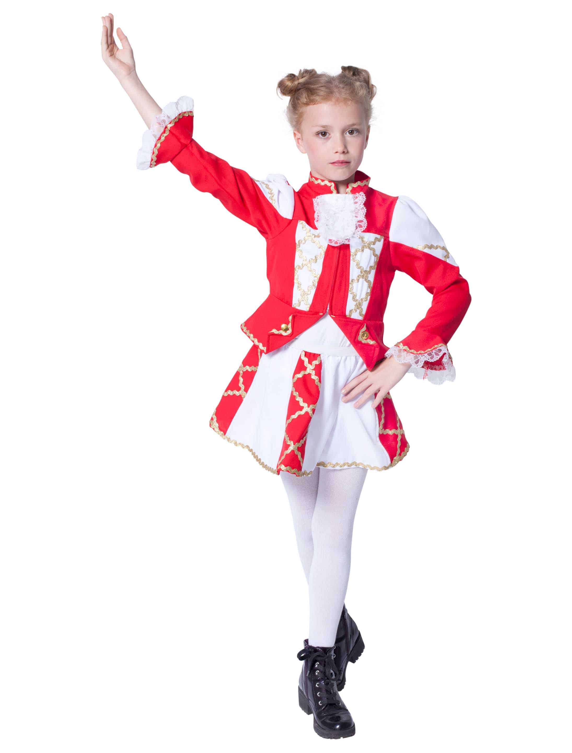 Tanzmariechen 2-tlg. Kinder rot/weiß 152