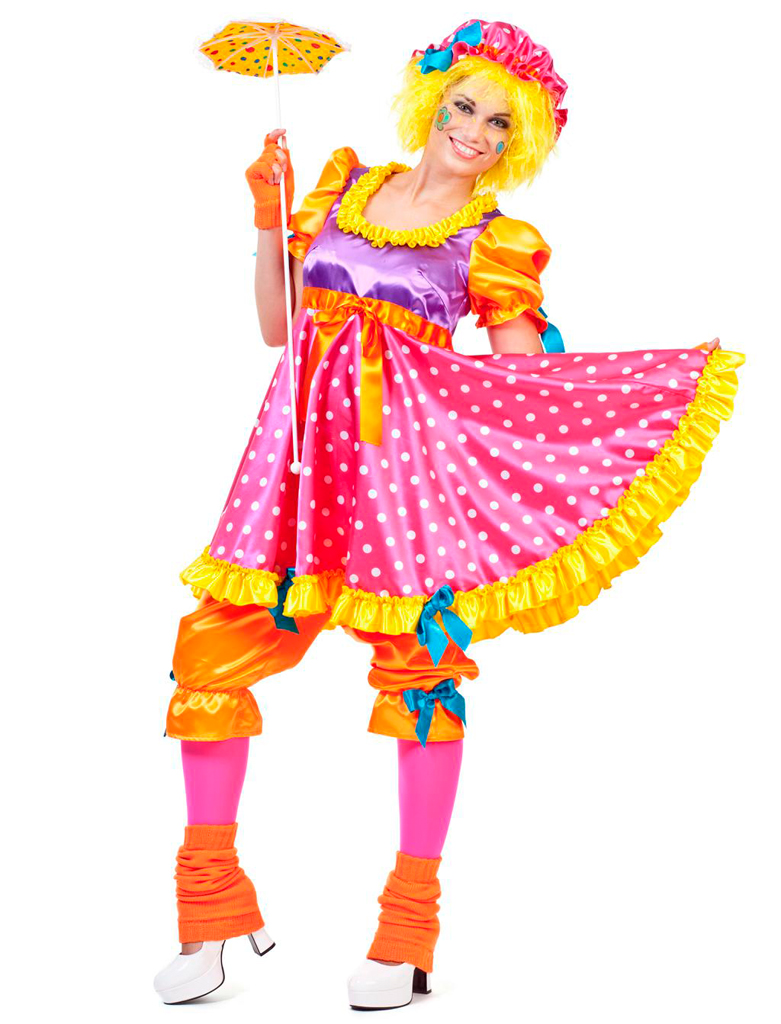 Kleid Clown 3-tlg. S