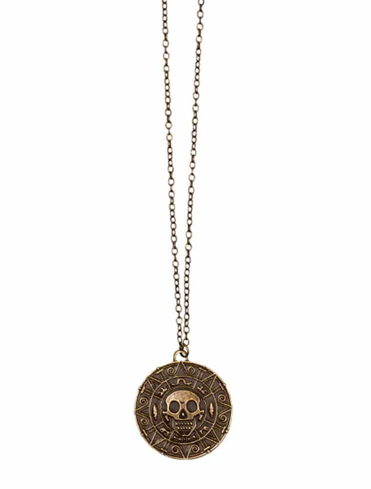 Halskette mit Amulett Totenkopf