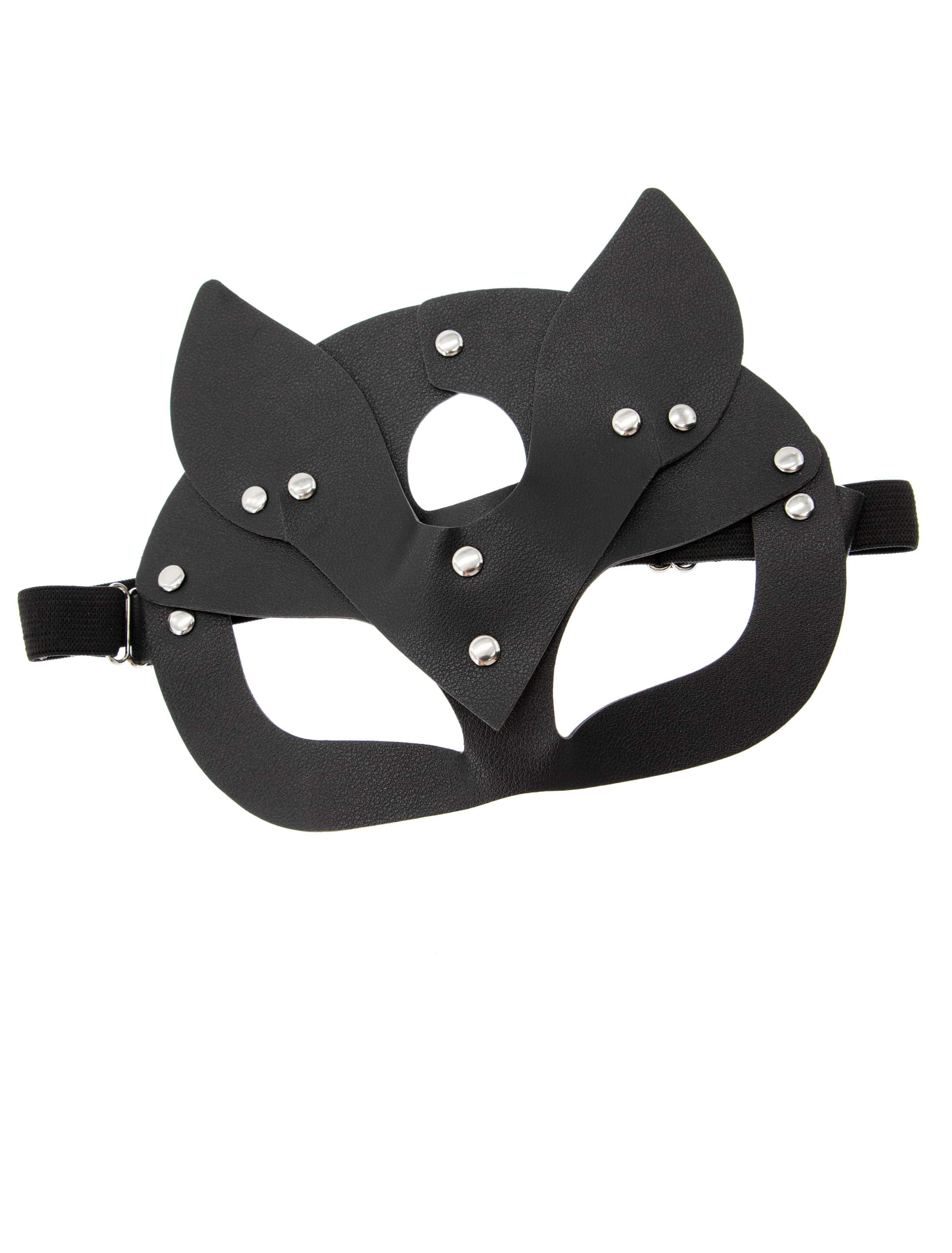 Augenmaske schwarz mit Katzenohren