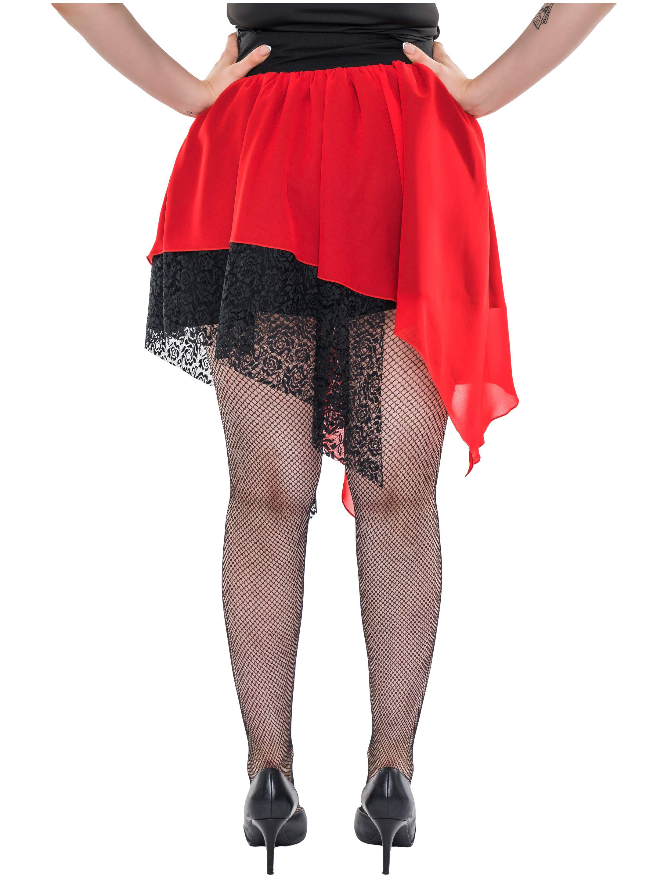 Rock Damen schwarz/rot 2XL Rock Damen schwarz/rot 2XL