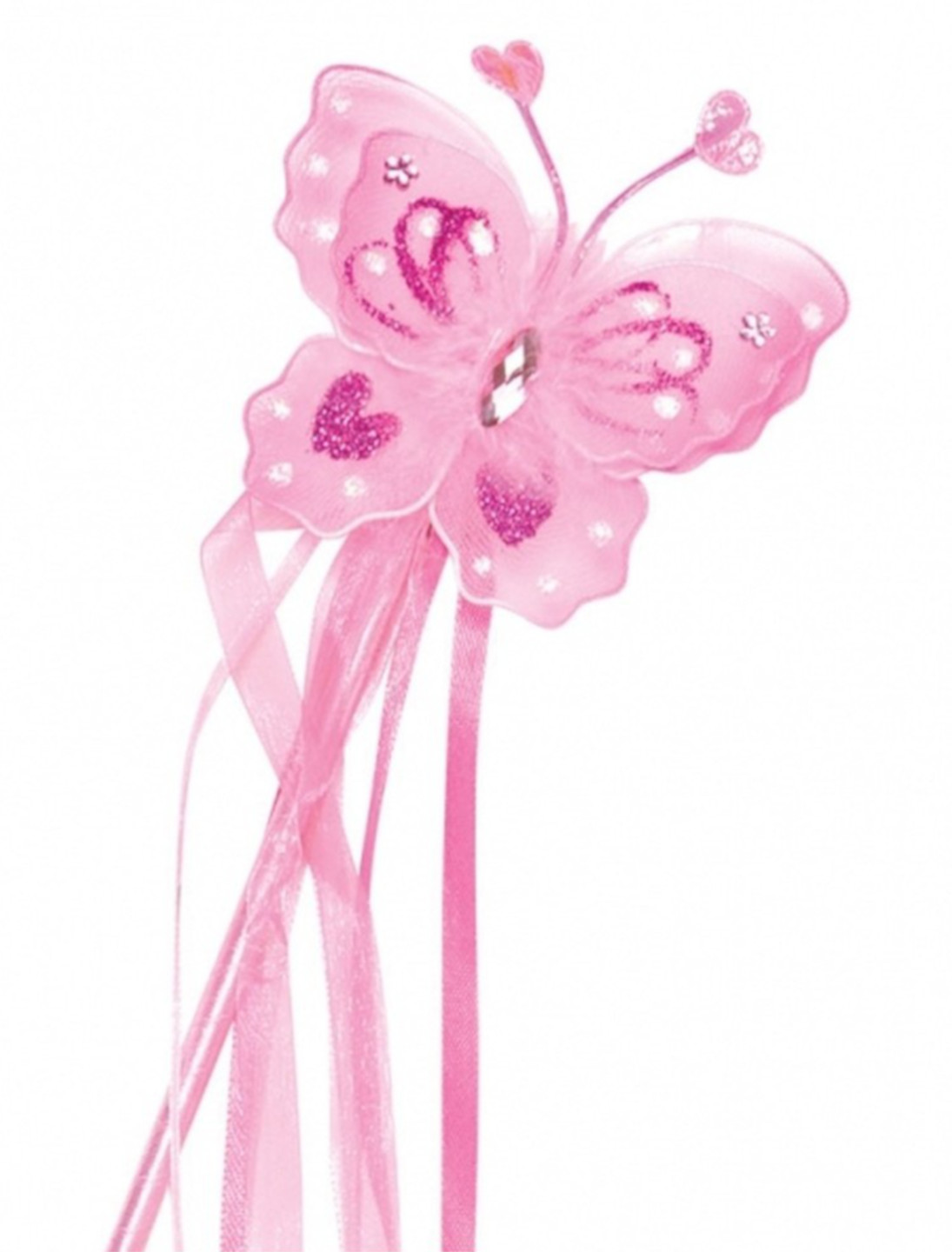 Feenstab Schmetterling rosa mit Bändern