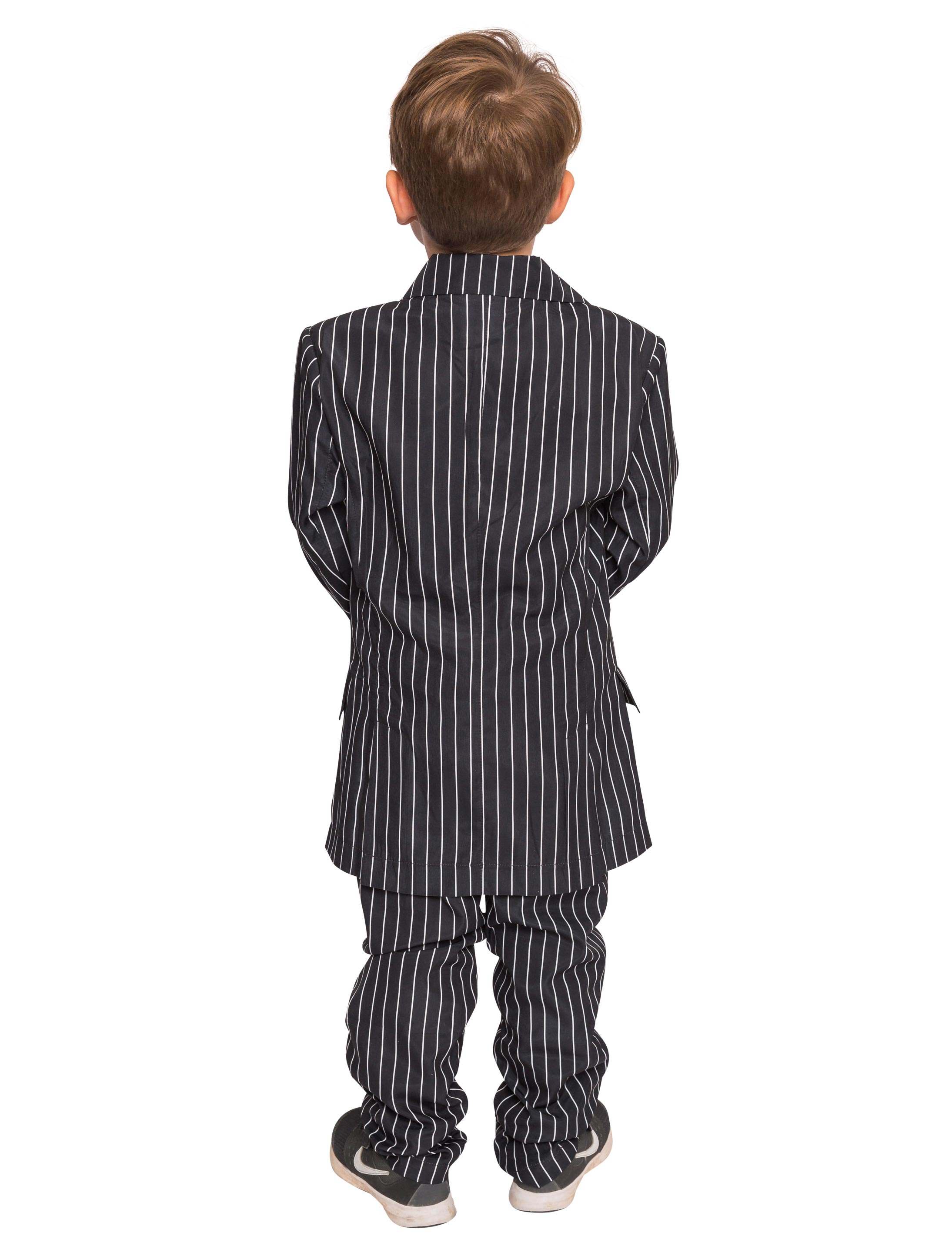 Anzug mit Nadelstreifen Kinder 2-tlg. schwarz/weiß 116