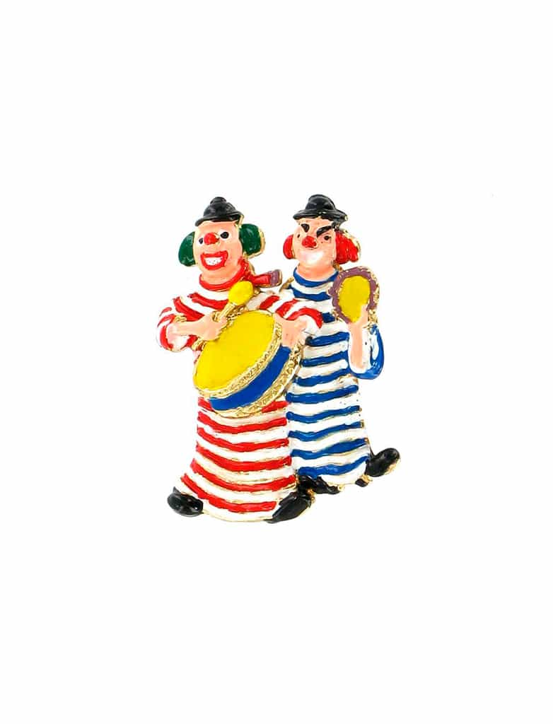 Pin Clowns mit Ringelshirts