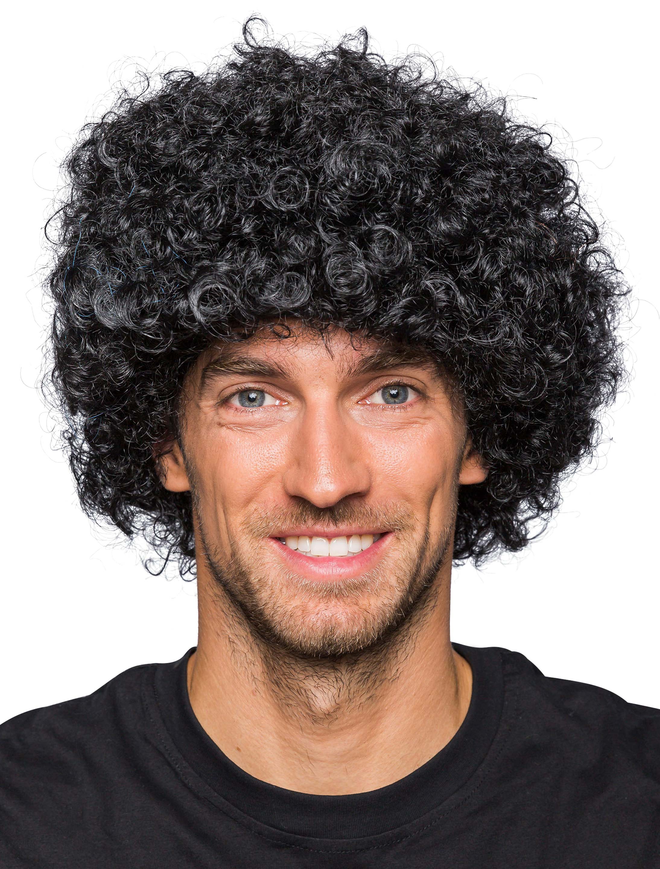 Perücke Hippie Lockenkopf kurz schwarz Perücke Hippie Lockenkopf kurz schwarz