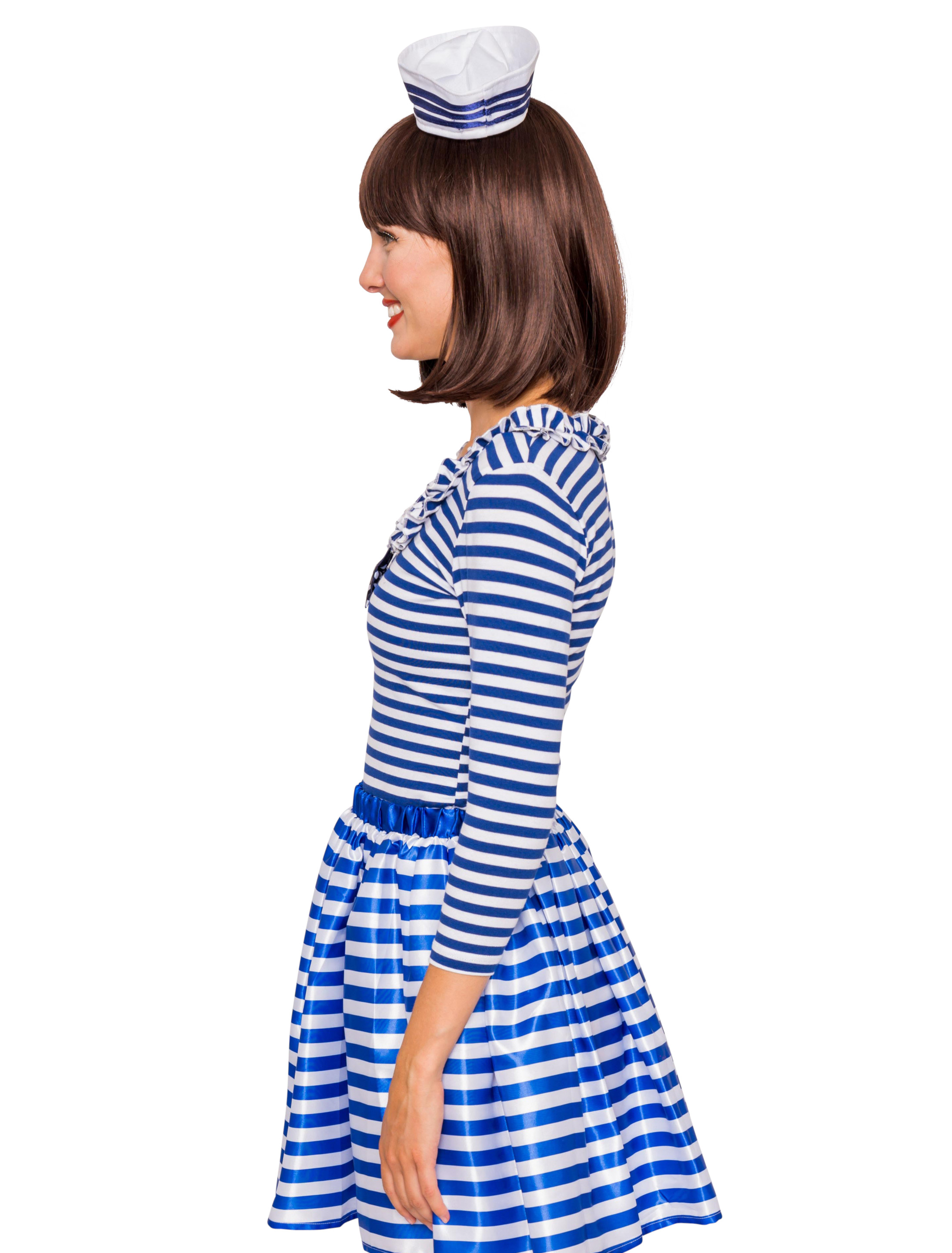 Shirt mit Fliege Damen weiß/blau L Shirt mit Fliege Damen weiß/blau L
