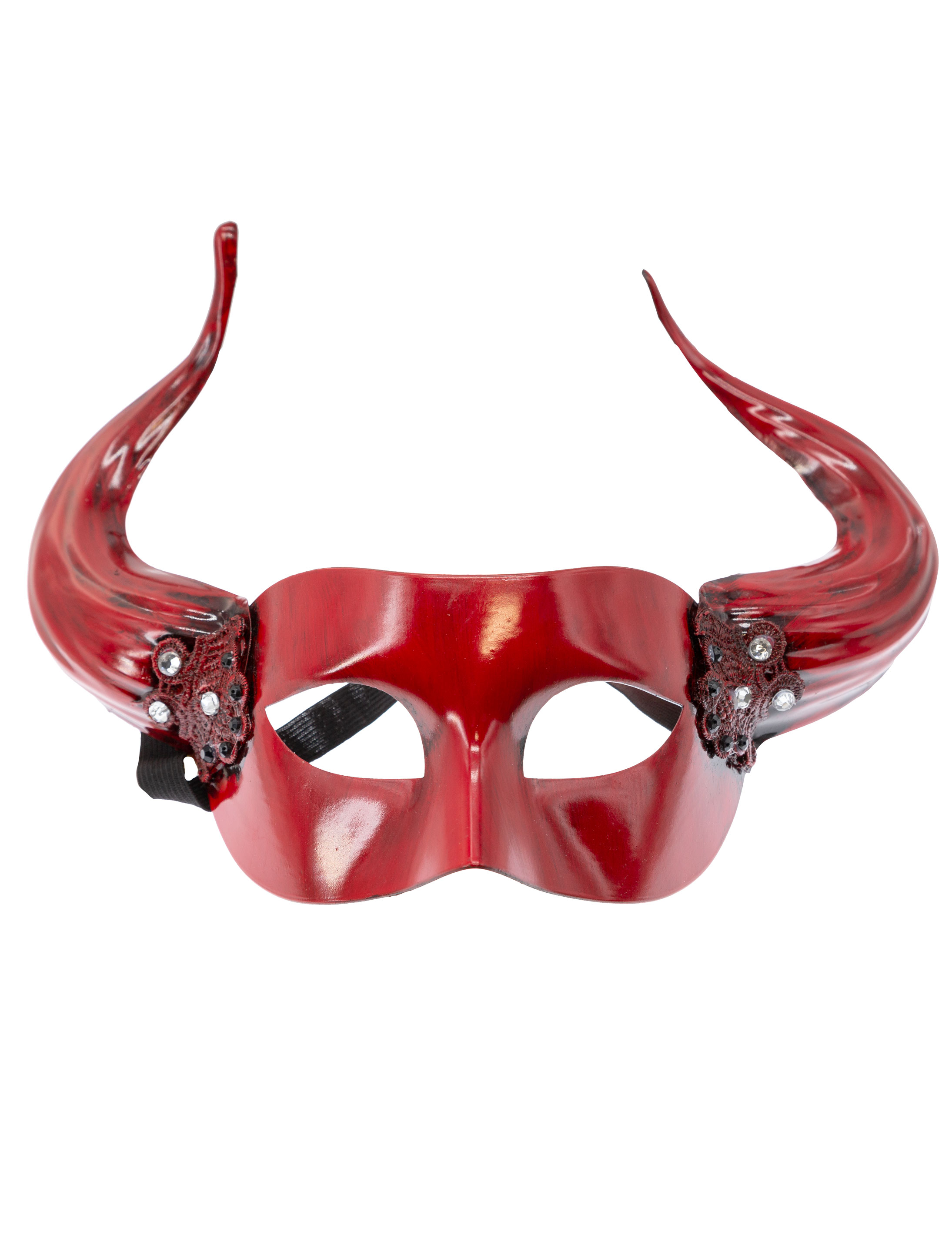 Maske mit Hörnern rot