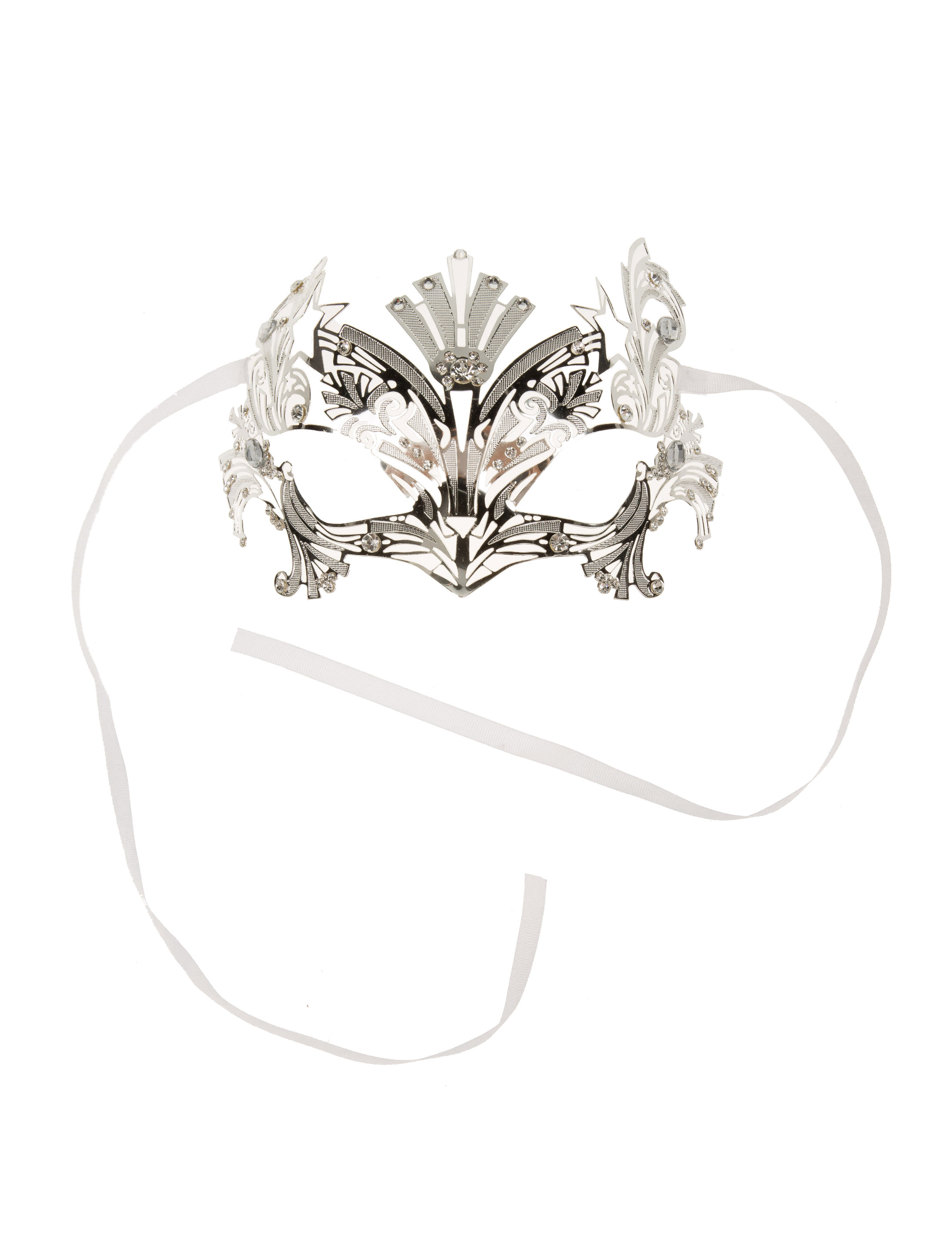 Maske mit Kristallen silber