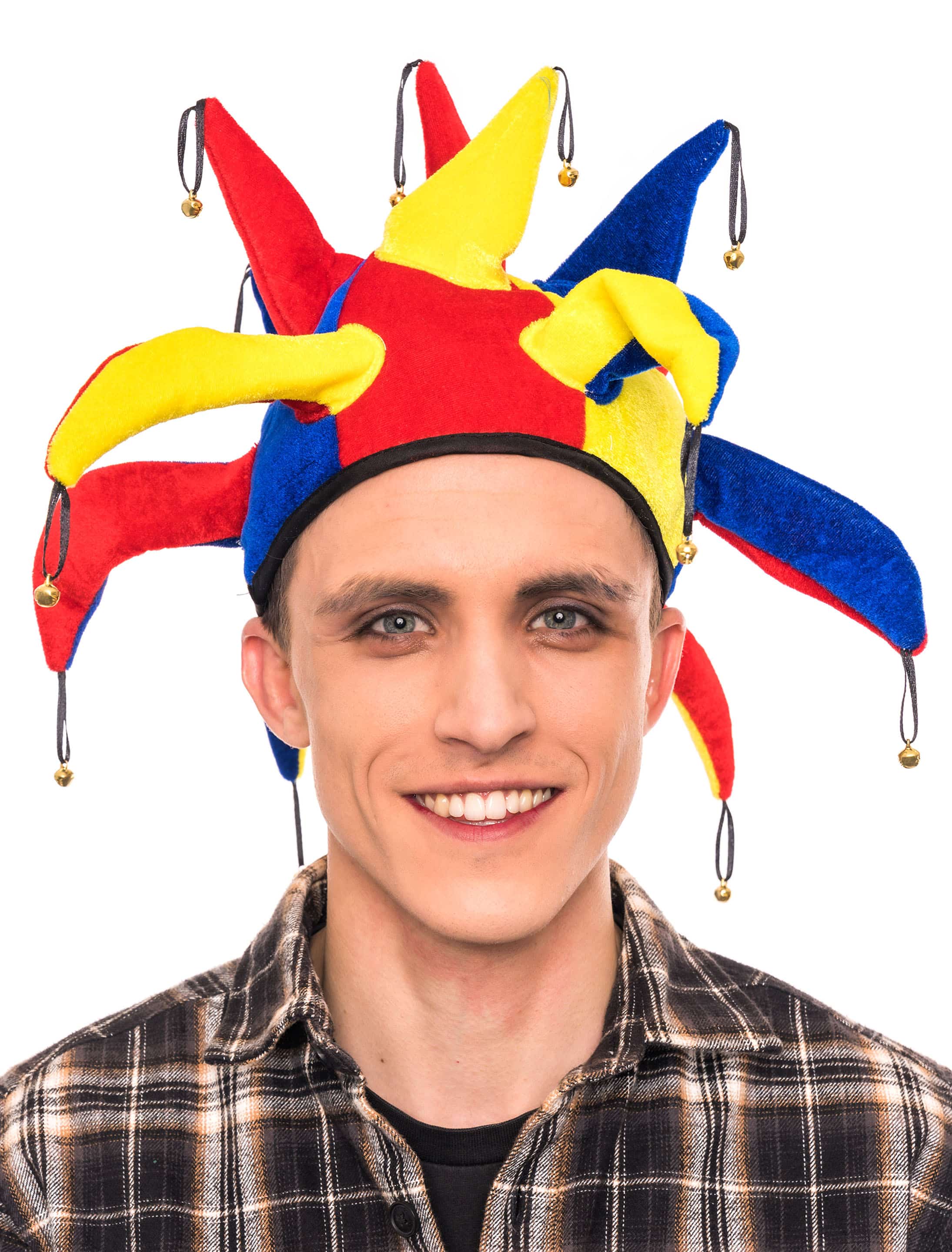 Mütze Plüsch Harlekin bunt Mütze Plüsch Harlekin bunt