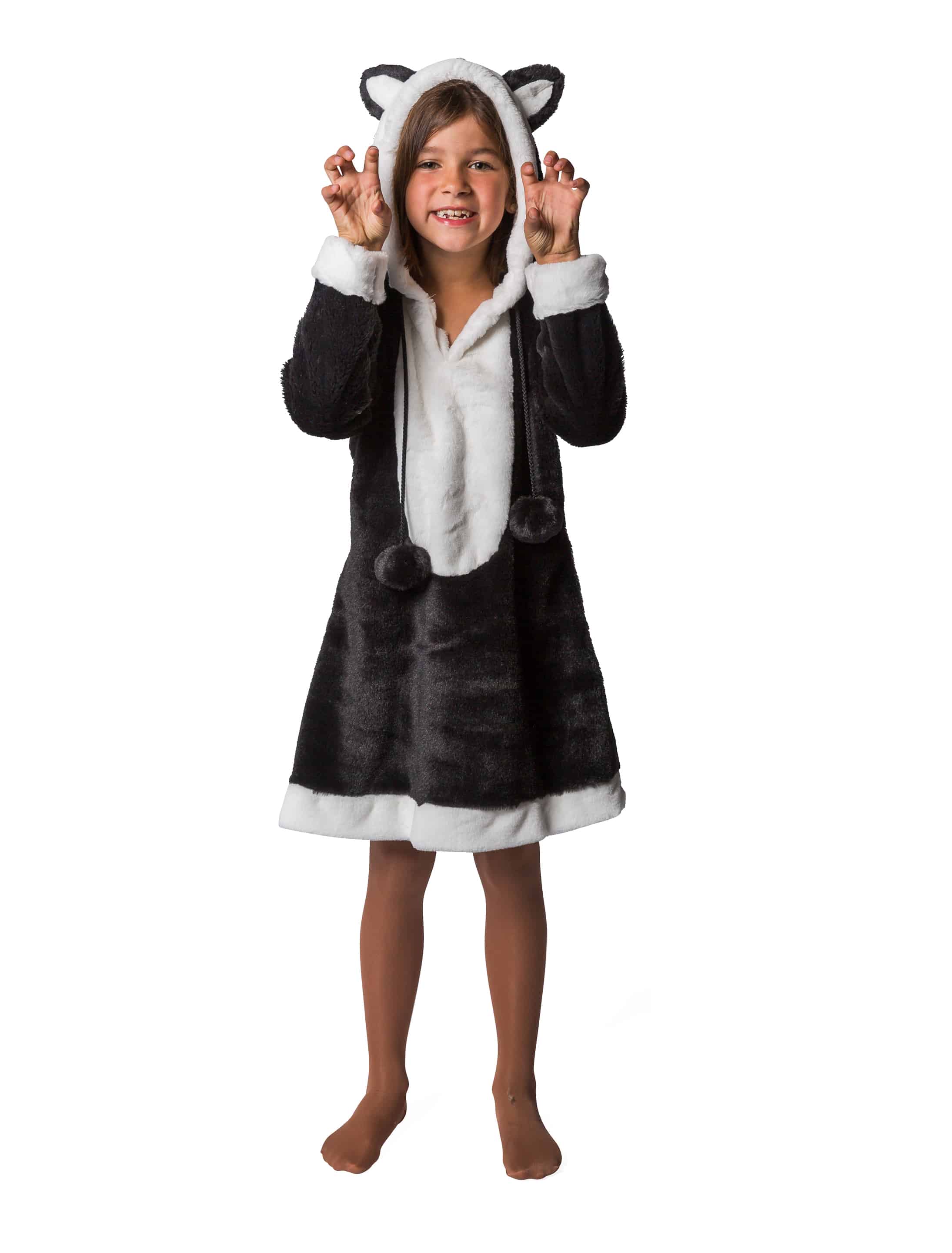 Kleid Katze Kinder Plüsch schwarz 104 Kleid Katze Kinder Plüsch schwarz 104
