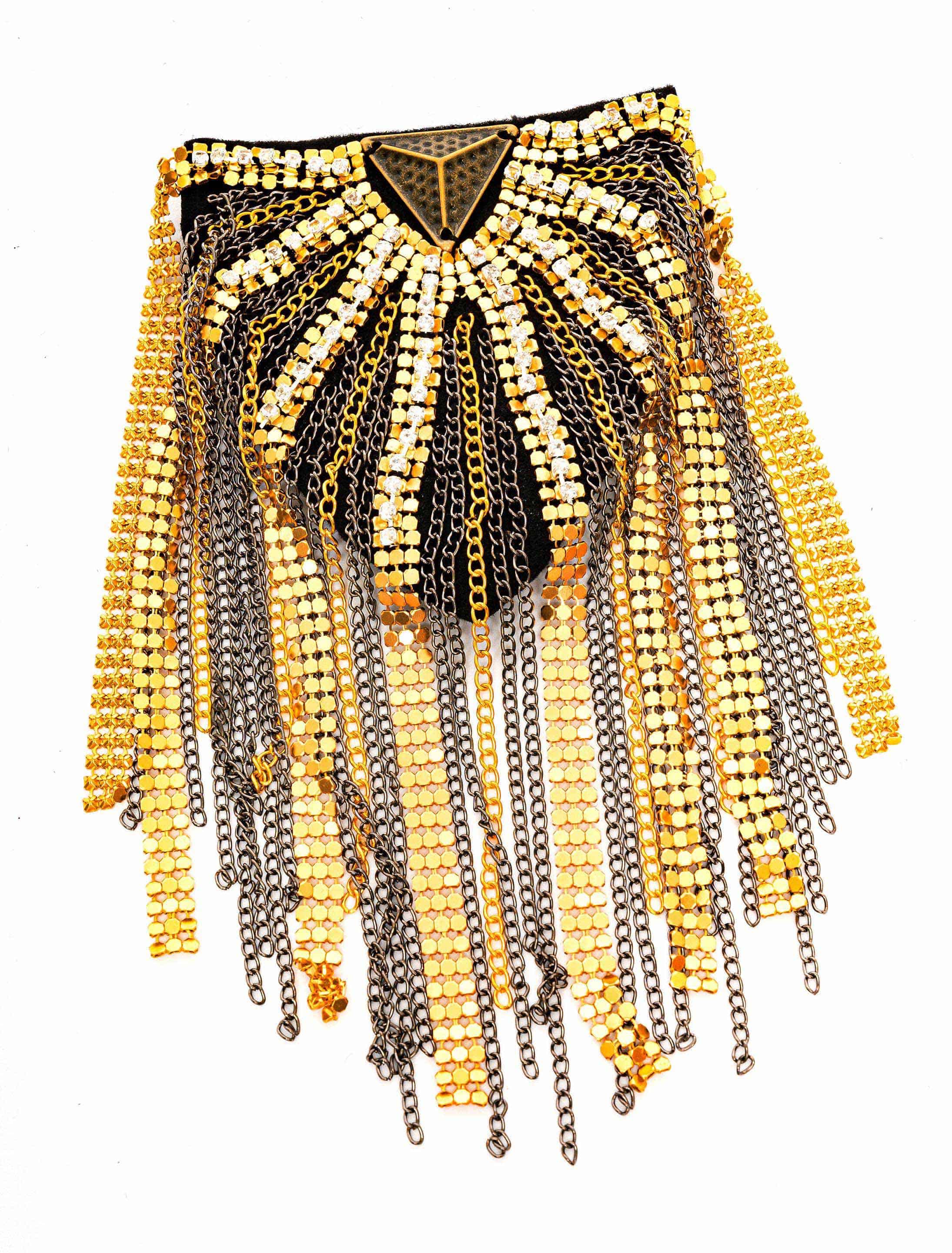 Schulterklappe mit Kristall gold/silber