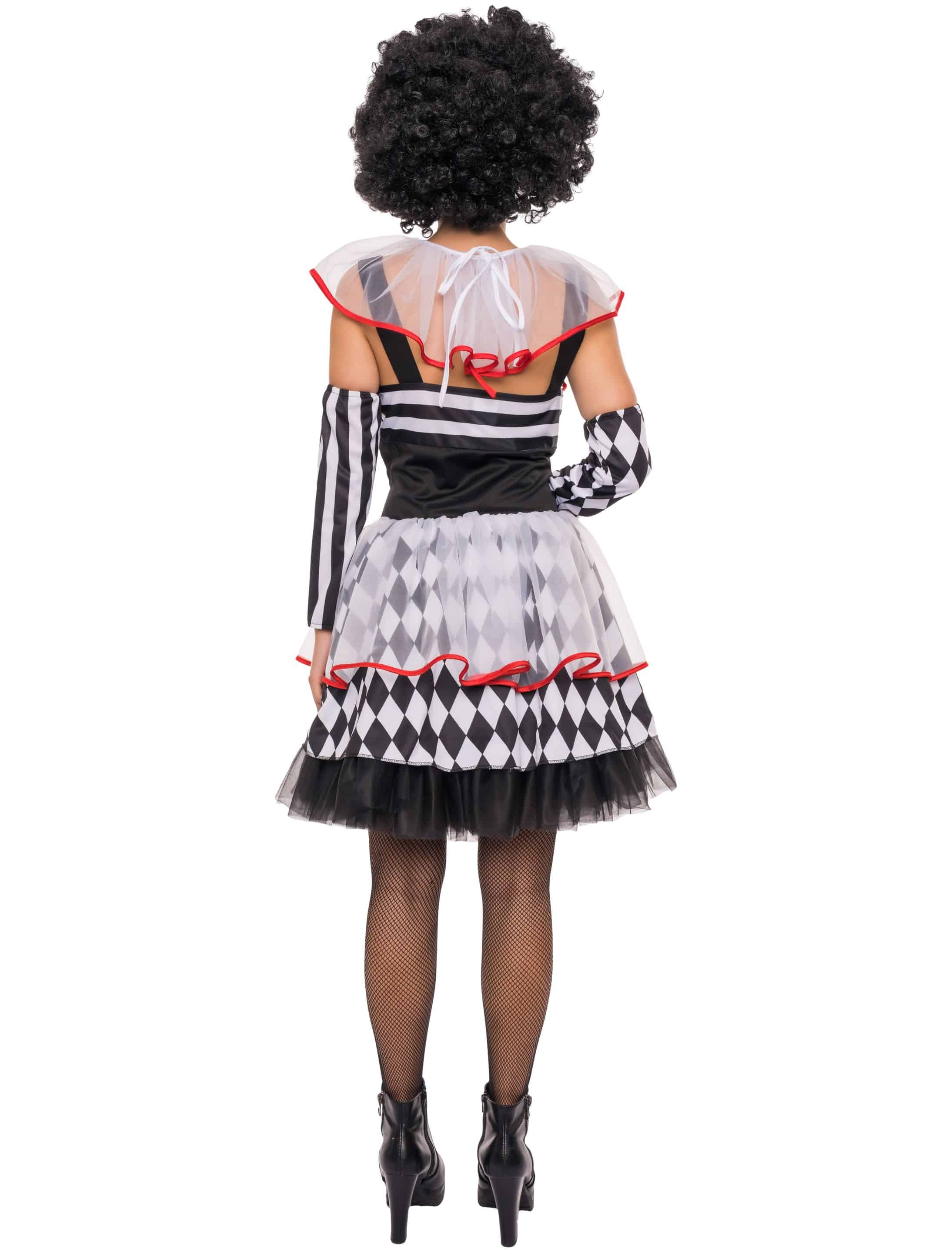 Kleid Zirkusclown Damen schwarz/weiß/rot S Kleid Zirkusclown Damen schwarz/weiß/rot S