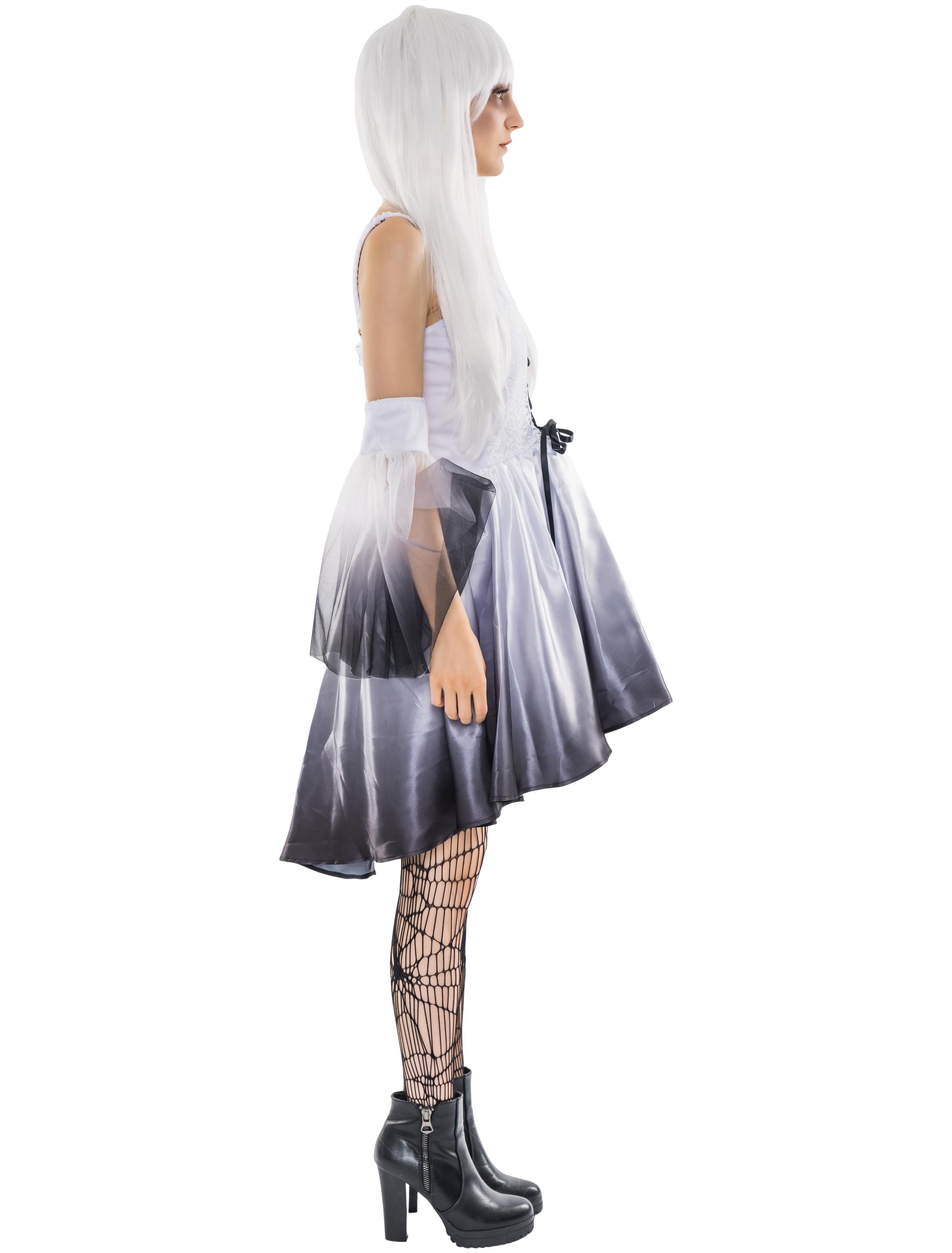 Kleid Engel Damen 3-tlg. schwarz/weiß L-XL Kleid Engel Damen 3-tlg. schwarz/weiß L-XL