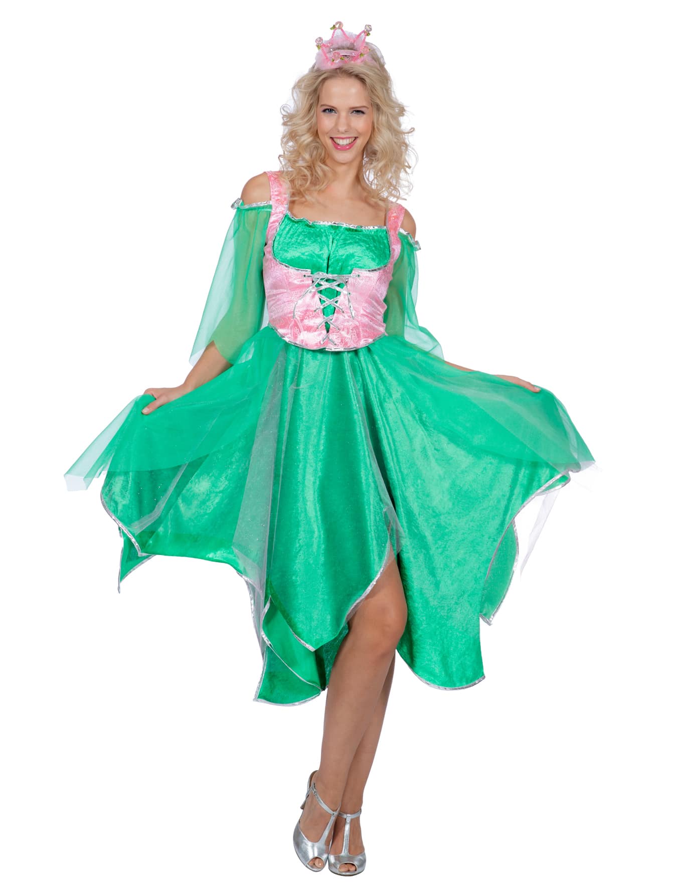 Kleid Fee mit Schnürung Damen grün 38