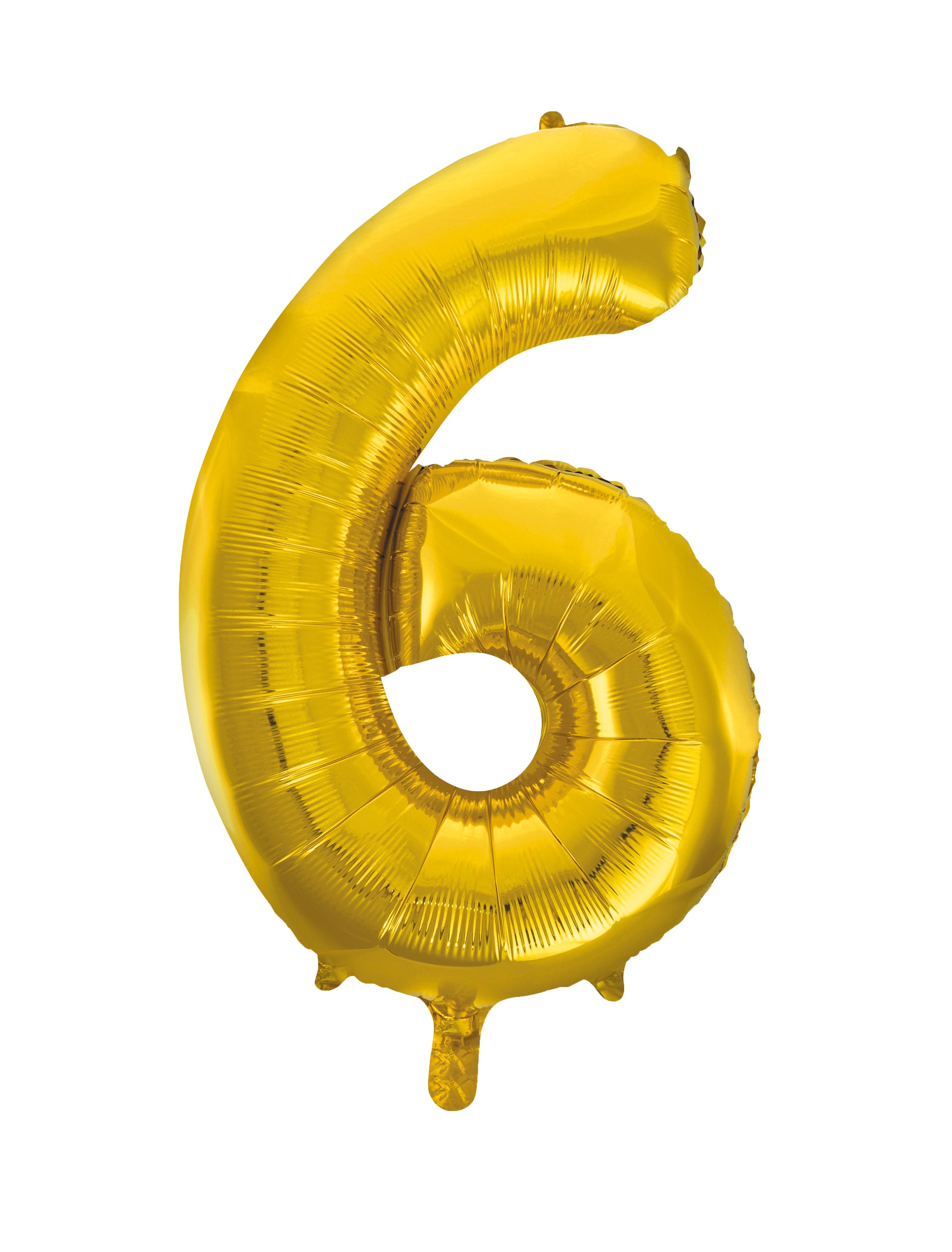 Folienballon Zahl 6 L gold