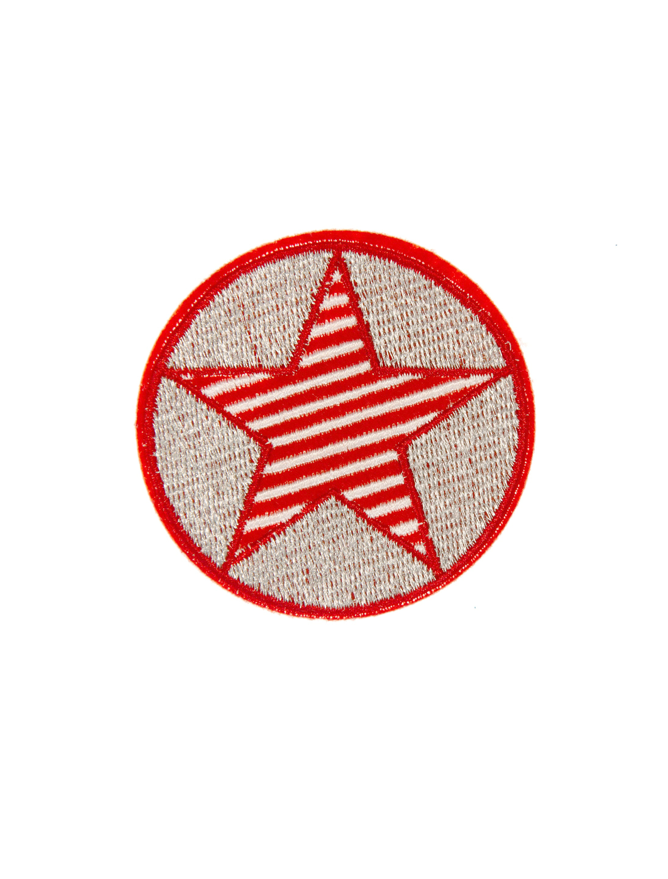 Aufnäher/Bügelbild Stern rot/weiß 6cm