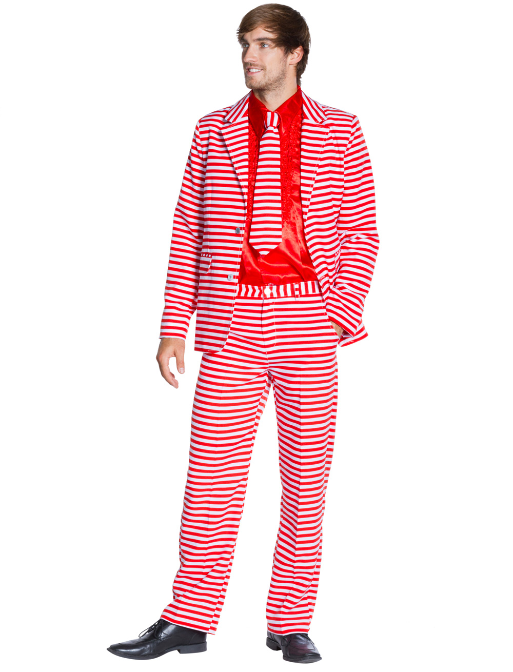 Anzug rot/weiß gestreift 3tlg. XXL