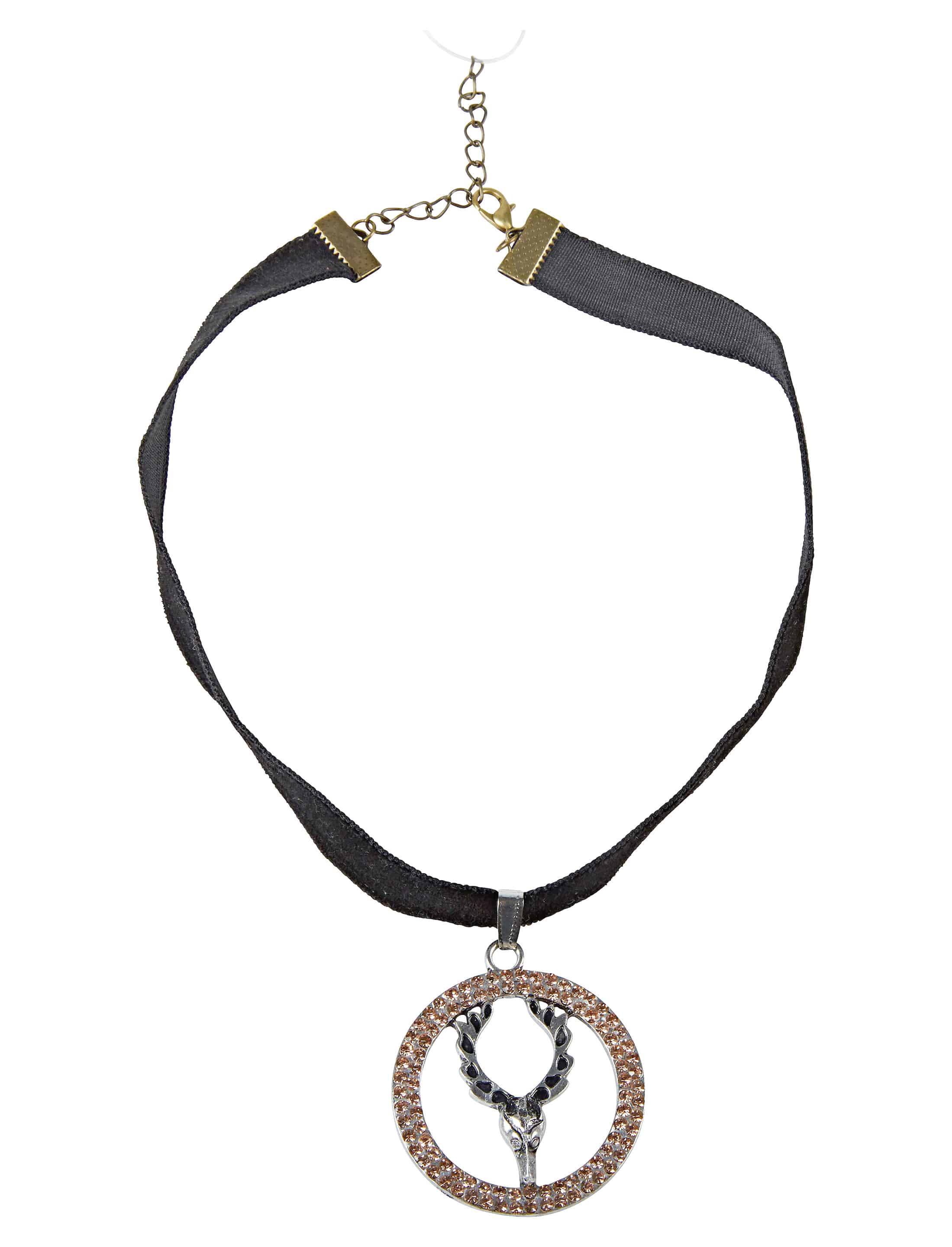 Halskette mit Hirschkopf Strass 