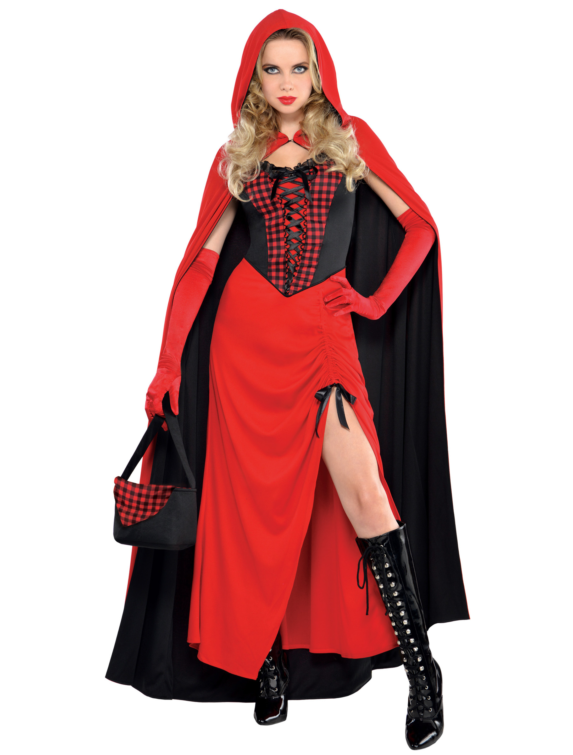 Kleid Böse Lady 4-tlg. schwarz/rot L